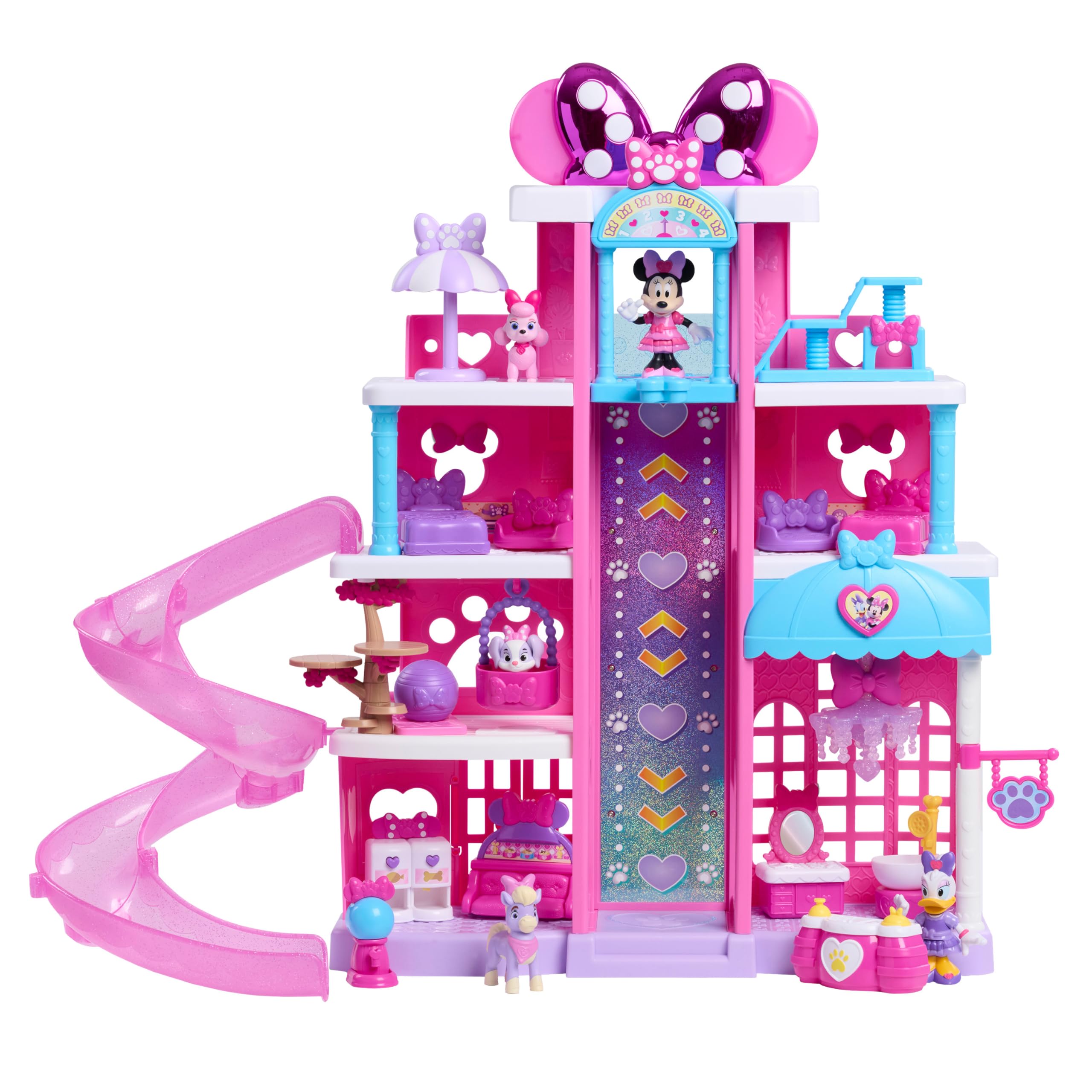 Just Play Disney Jr. Minnie Mouse Pet Hotel Playset - 20.8 Inch, 23 Pieces, Ages 3-8