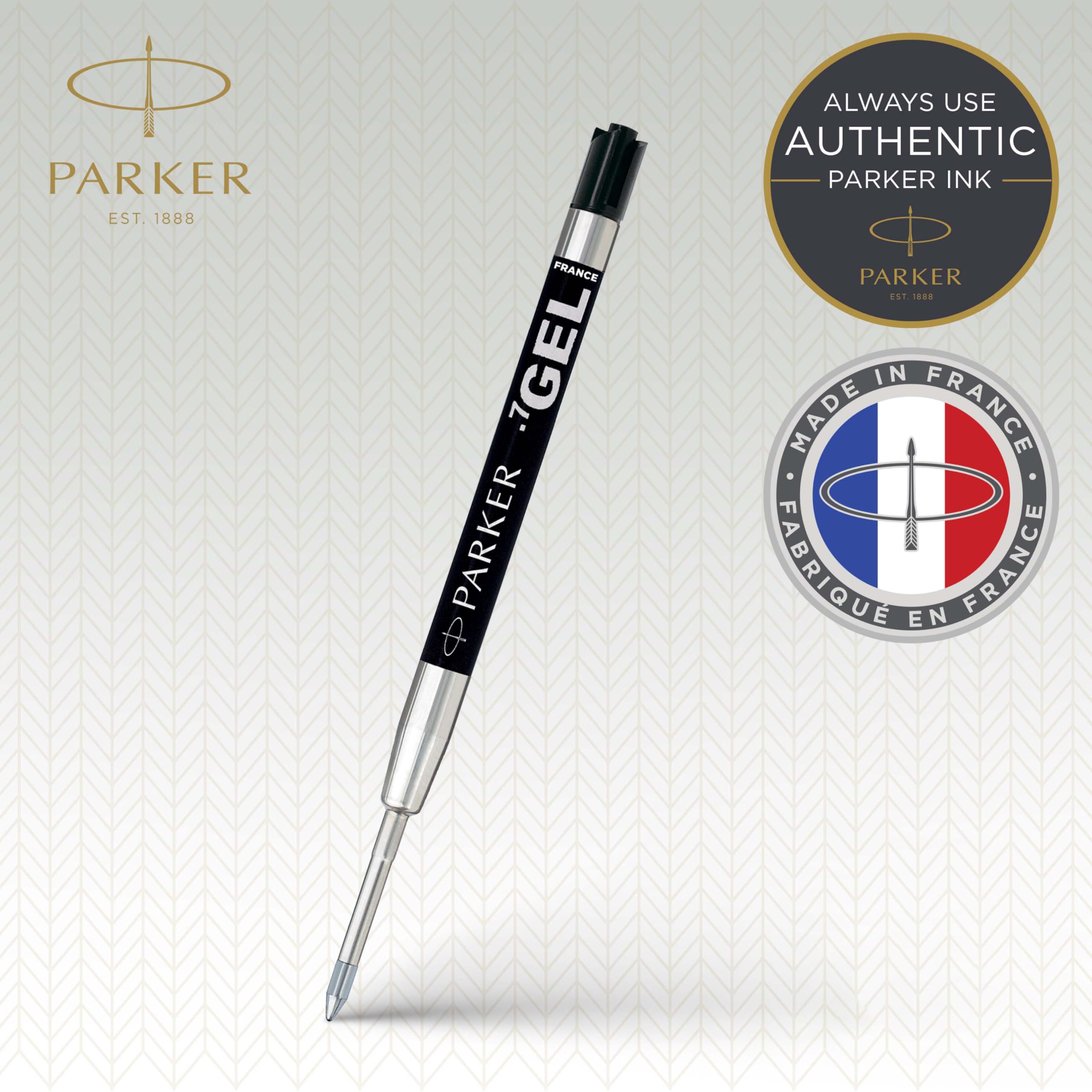 PARKER QUINK Gel Ink Refill - Fine Tip (0.5mm), Black Ink | Fits All PARKER Pens