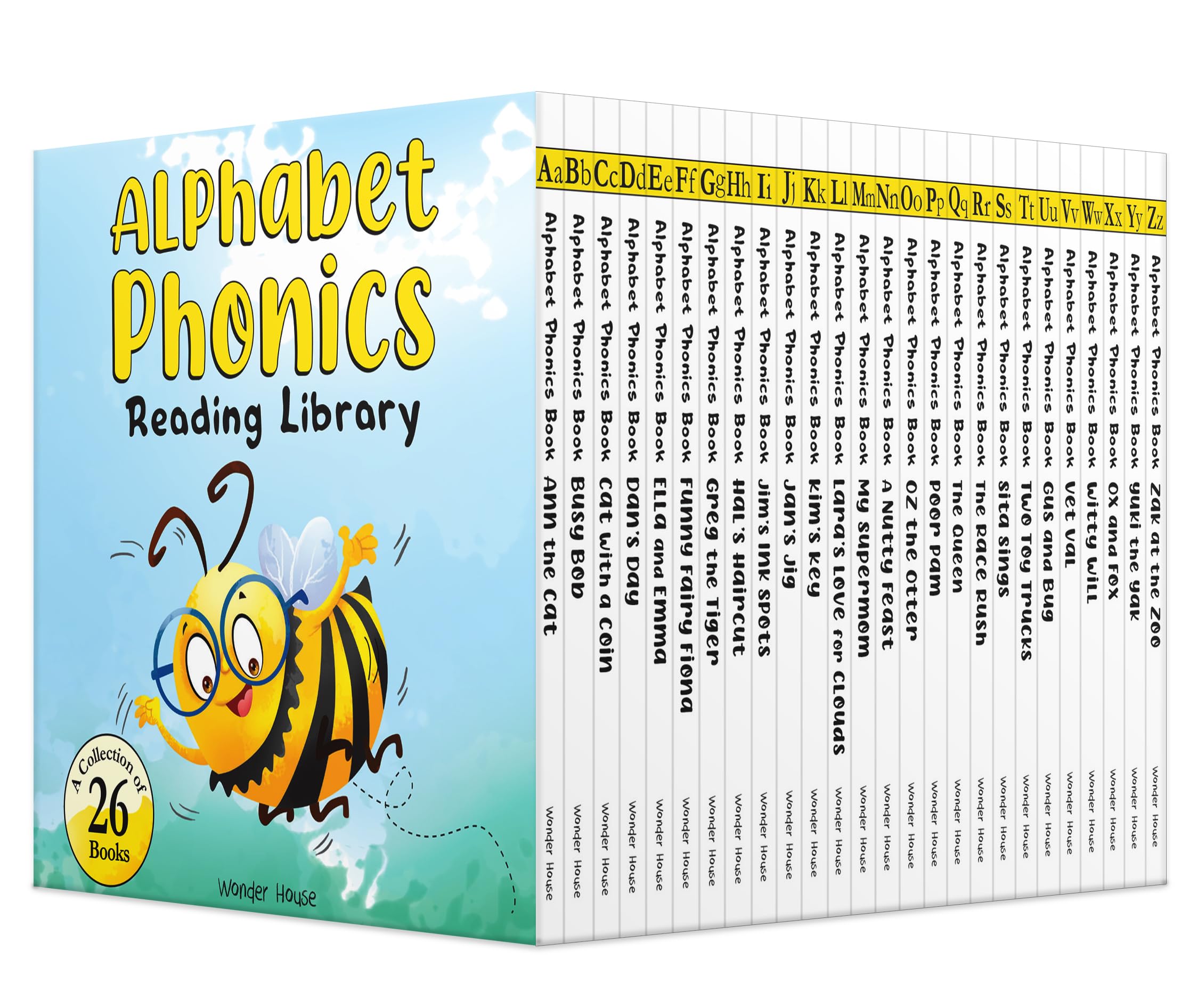 Wonder House Alphabet Phonics Reading Library for Children Boxset of 26 Board Books 1