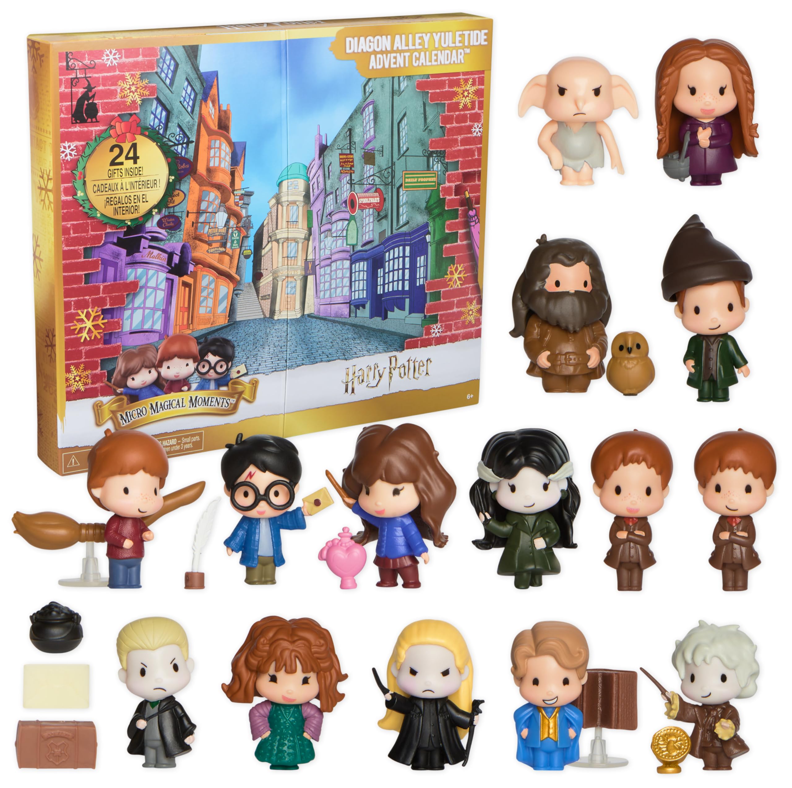 Wizarding World Harry Potter Micro Magical Moments Diagon Alley Yuletide Advent Calendar -24 Surprise Collectible Figures & Accessories