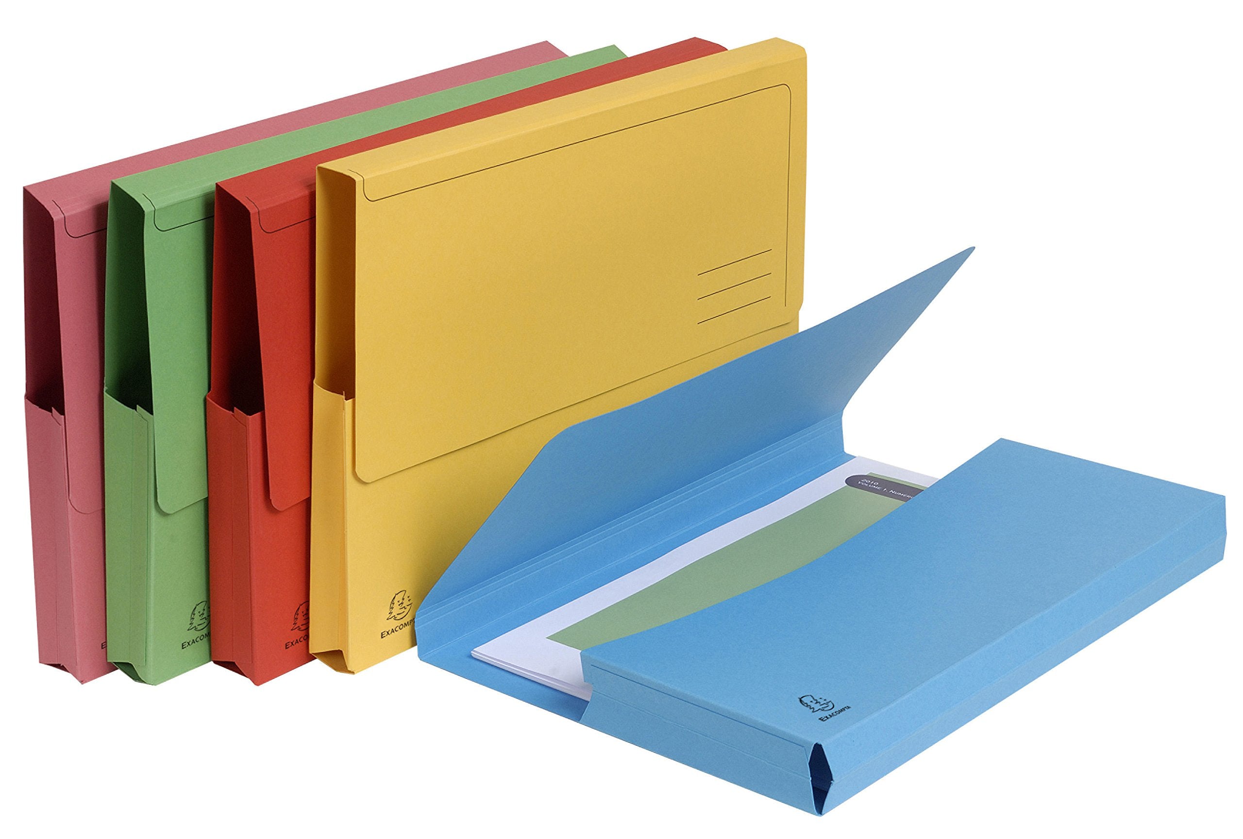 Exacompta Forever Document Wallets (Pack of 5) - A4 Size, 290gsm Premium Pressboard, Assorted Colours 2