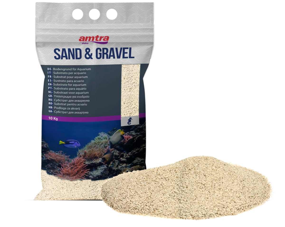 Amtra White Quartz Aquarium Sand - Fine 0.1–0.7 mm, 10 kg