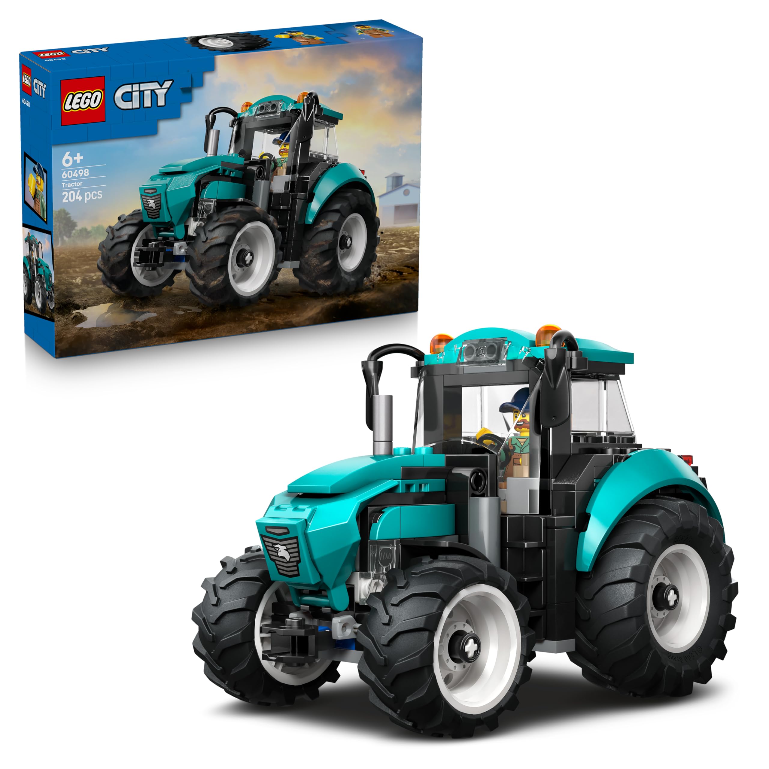 LEGO City Tractor Toy Building Set 60498 | Ages 6+ | Farmer Minifigure Included