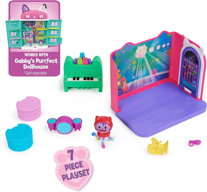 Gabby’s Dollhouse Groovy Music Room Playset with Daniel James Catnip Figure - Ages 3+