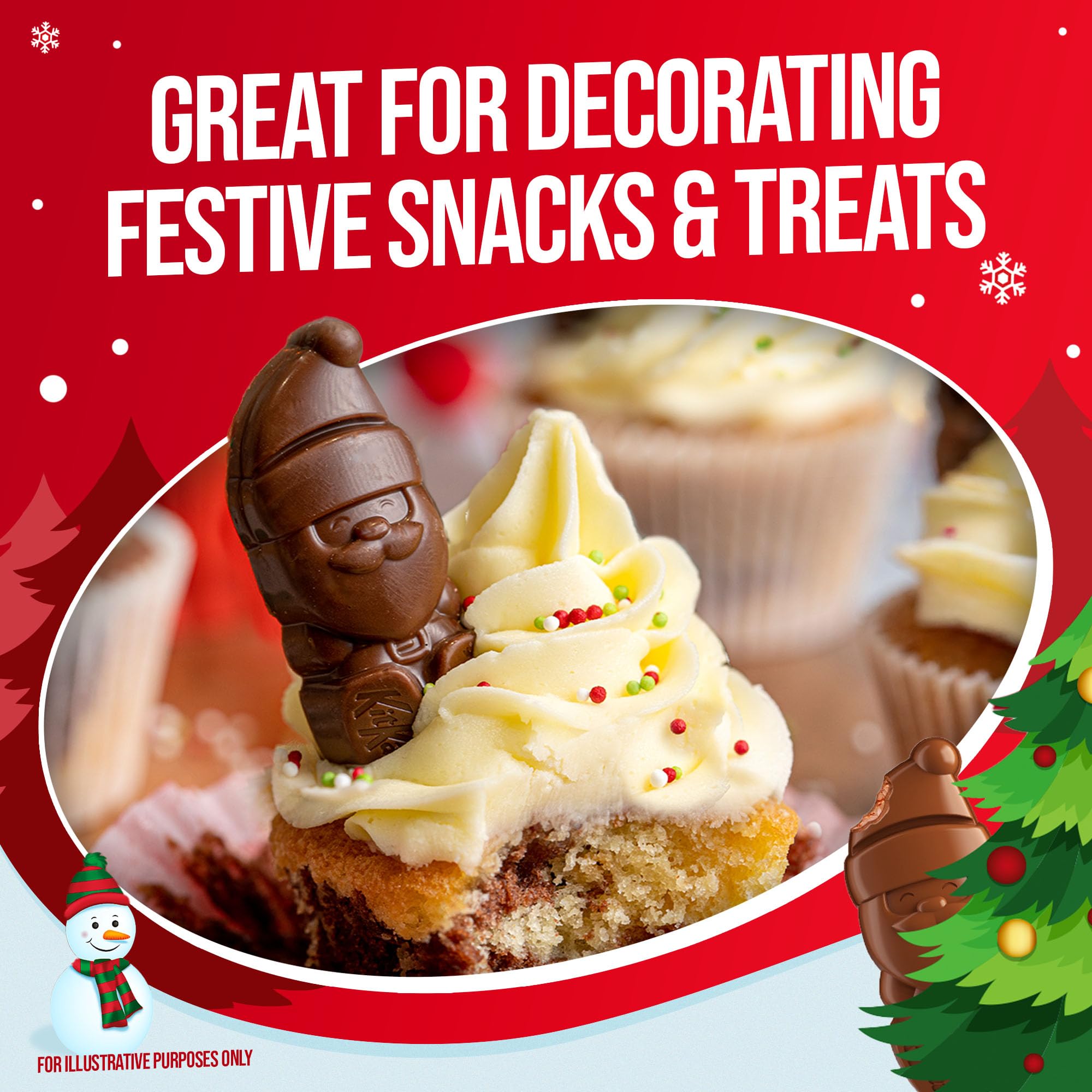 KitKat Pouch Santa 55g - Gluten Free Milk Chocolate Santas with Crispy Wafer