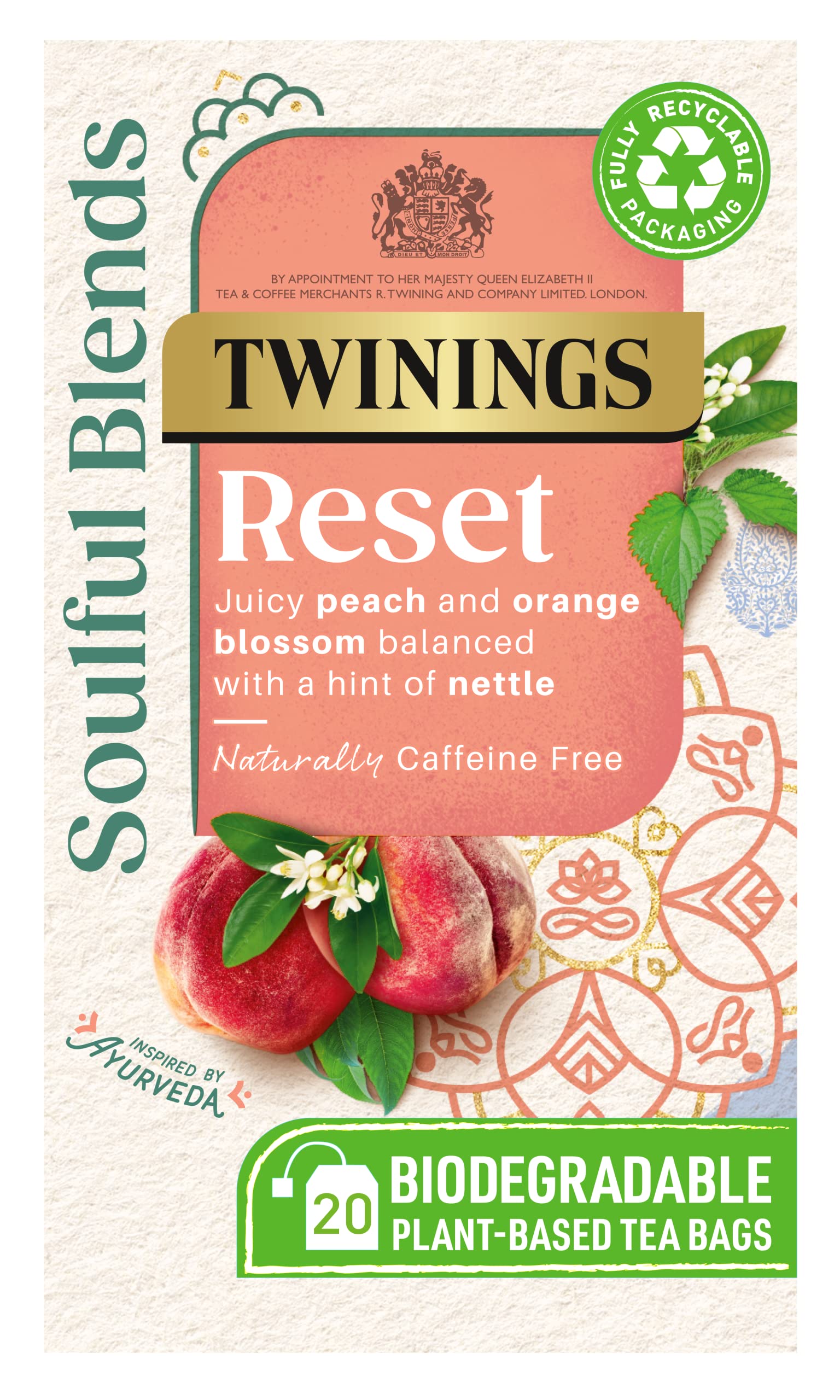 Twinings Soulful Blends Reset Herbal Tea - Juicy Peach & Orange Blossom | 20 Teabags 1