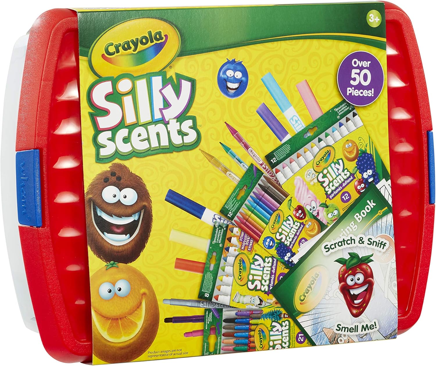 Crayola Silly Scents Scented Colouring Tools Tub Bundle - Over 50 Pieces with Markers, Crayons & Pencils 2
