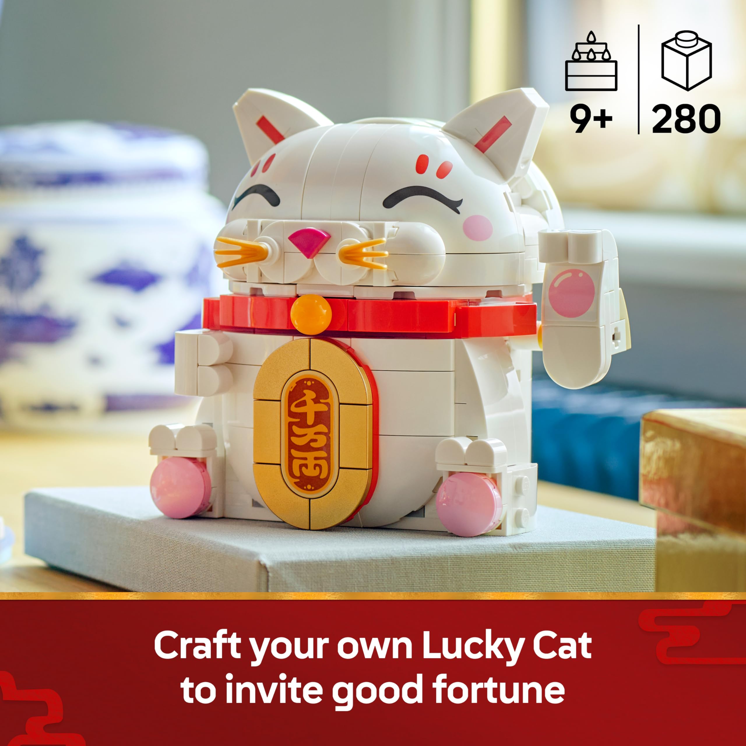 LEGO Lucky Cat Building Set 40813 - Display Model Kit for Ages 9+ | Moving Paw Feature 2