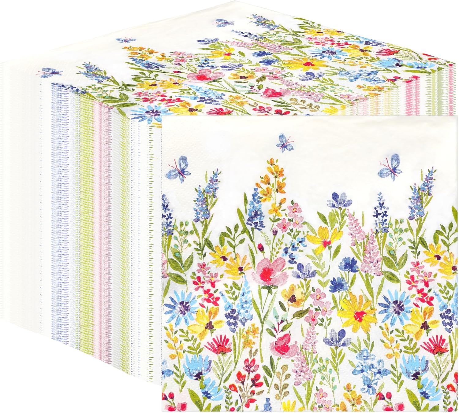 Talking Tables Table Kind - 100 Soft Recycled Paper Floral Napkins | 2ply 33cm | Compostable 1