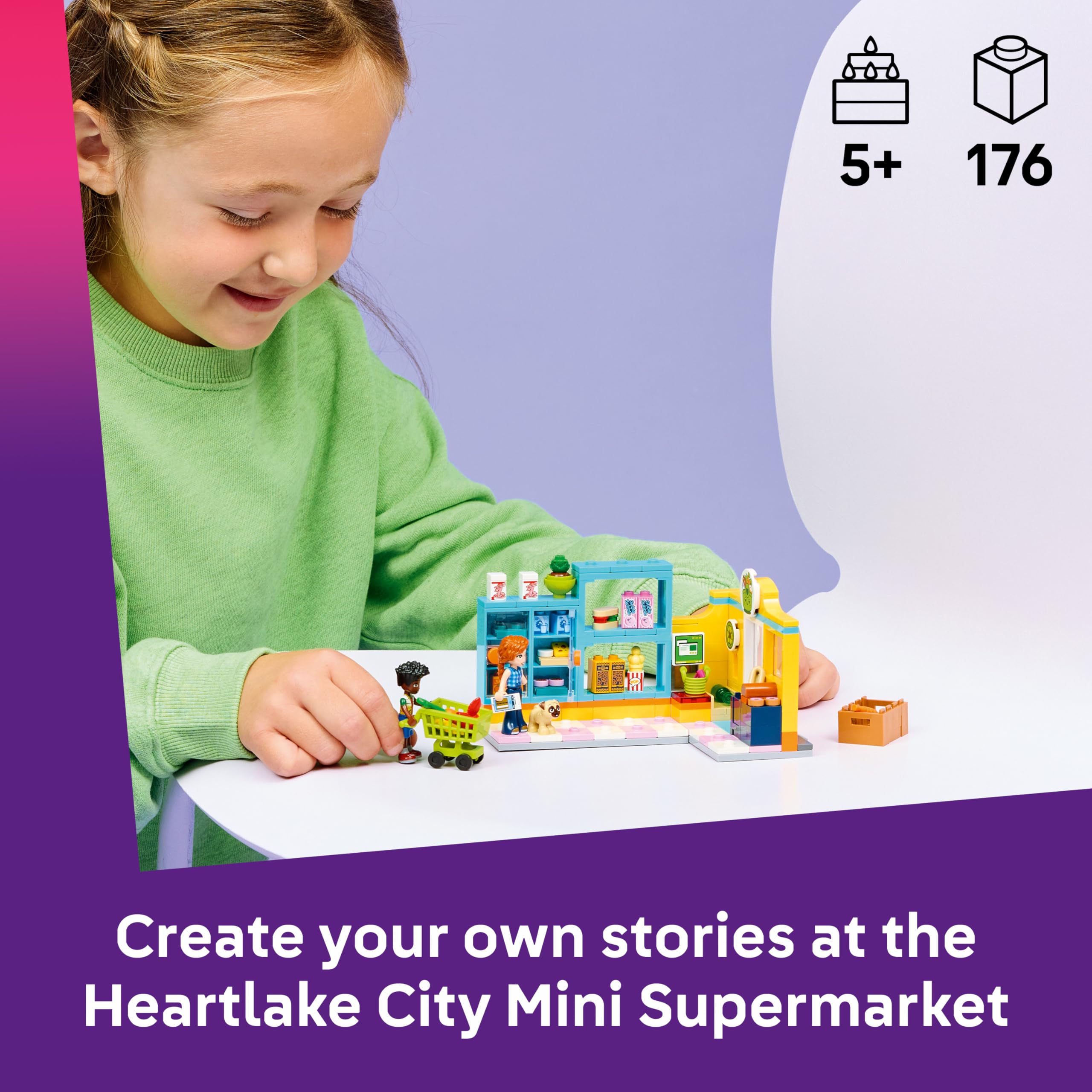 LEGO Friends Heartlake City Mini Supermarket Playset | Ages 5+ | Includes 2 Mini Dolls & Dog 2