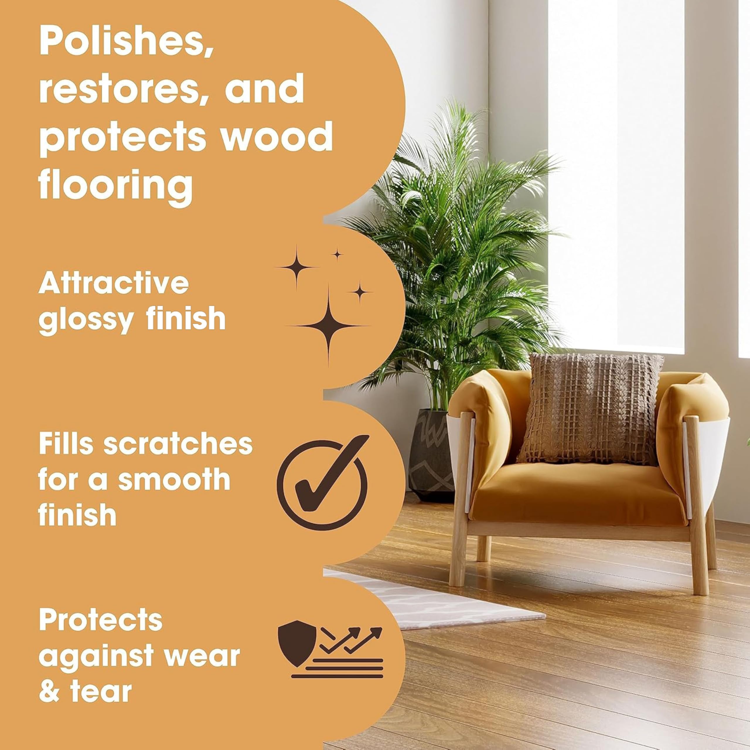 Furniture Clinic Wood Floor Polish - Glossy Finish & Stain Protection | 500ml Liquid 2