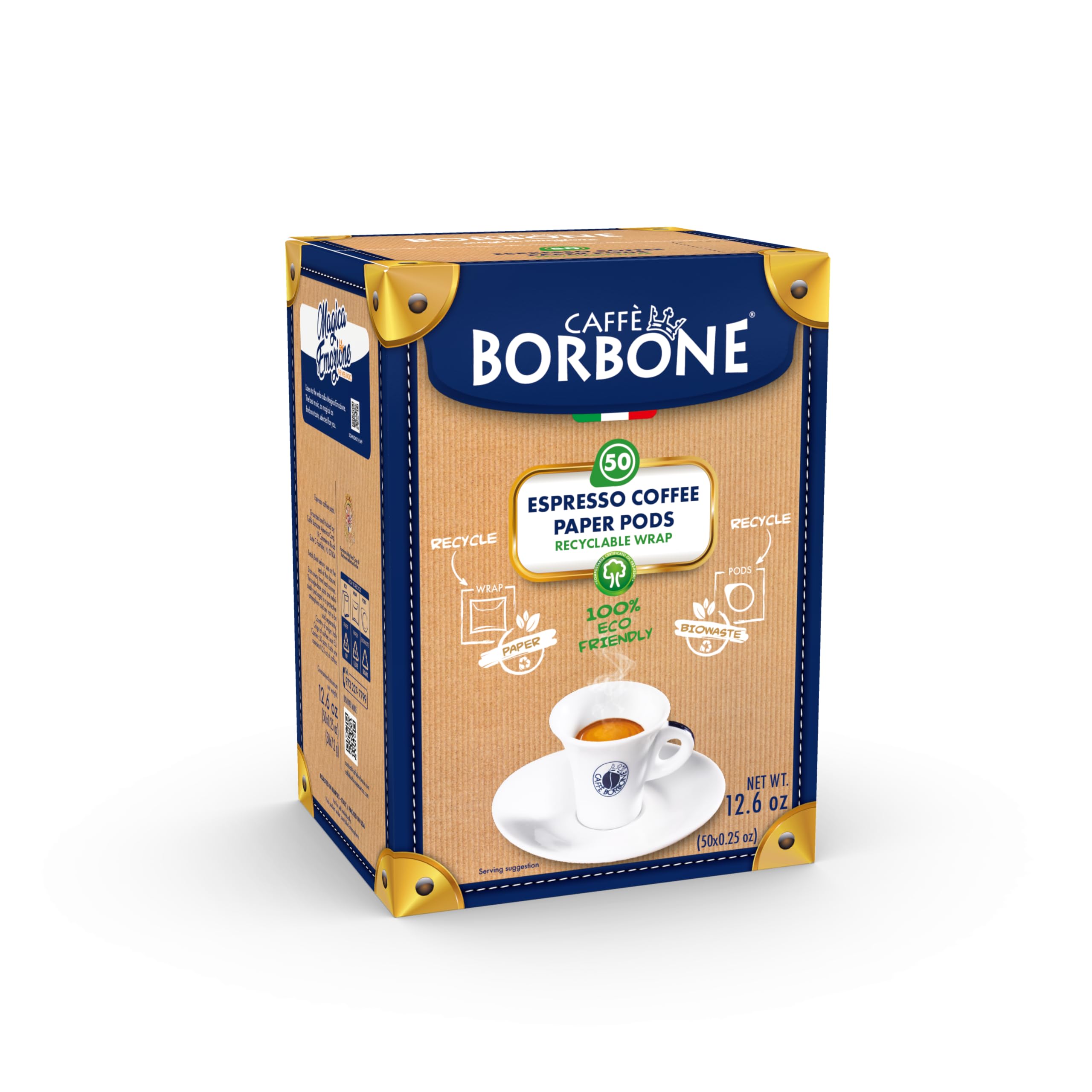 Caffè Borbone Blue Coffee Blend - 50 Compostable ESE® Compatible Pods (dm 44) 6