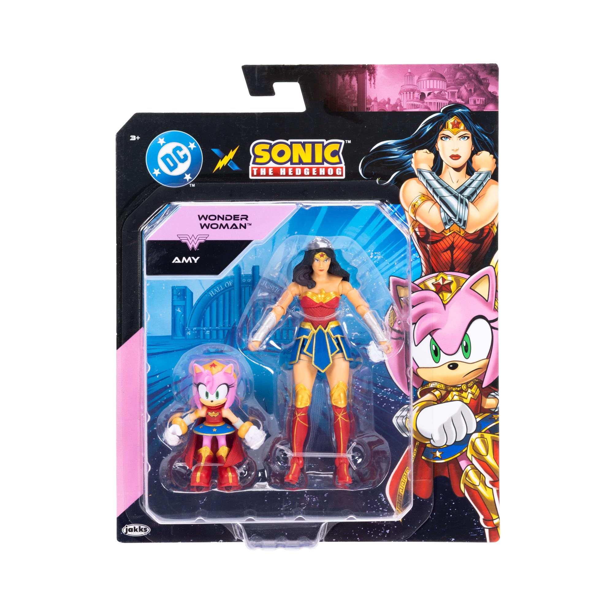 Sonic The Hedgehog DC Crossover Amy as Wonder Woman & Classic Wonder Woman Action Figure Multipack 3