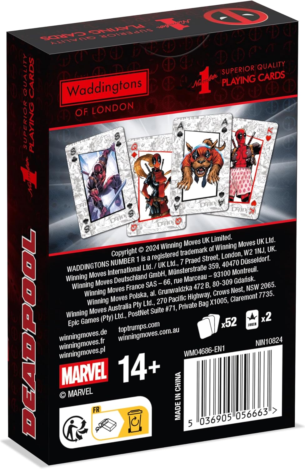 Waddingtons Number 1 Deadpool Playing Card Game – 54-Card Deck with Lady Deadpool, Kidpool & Dogpool 7