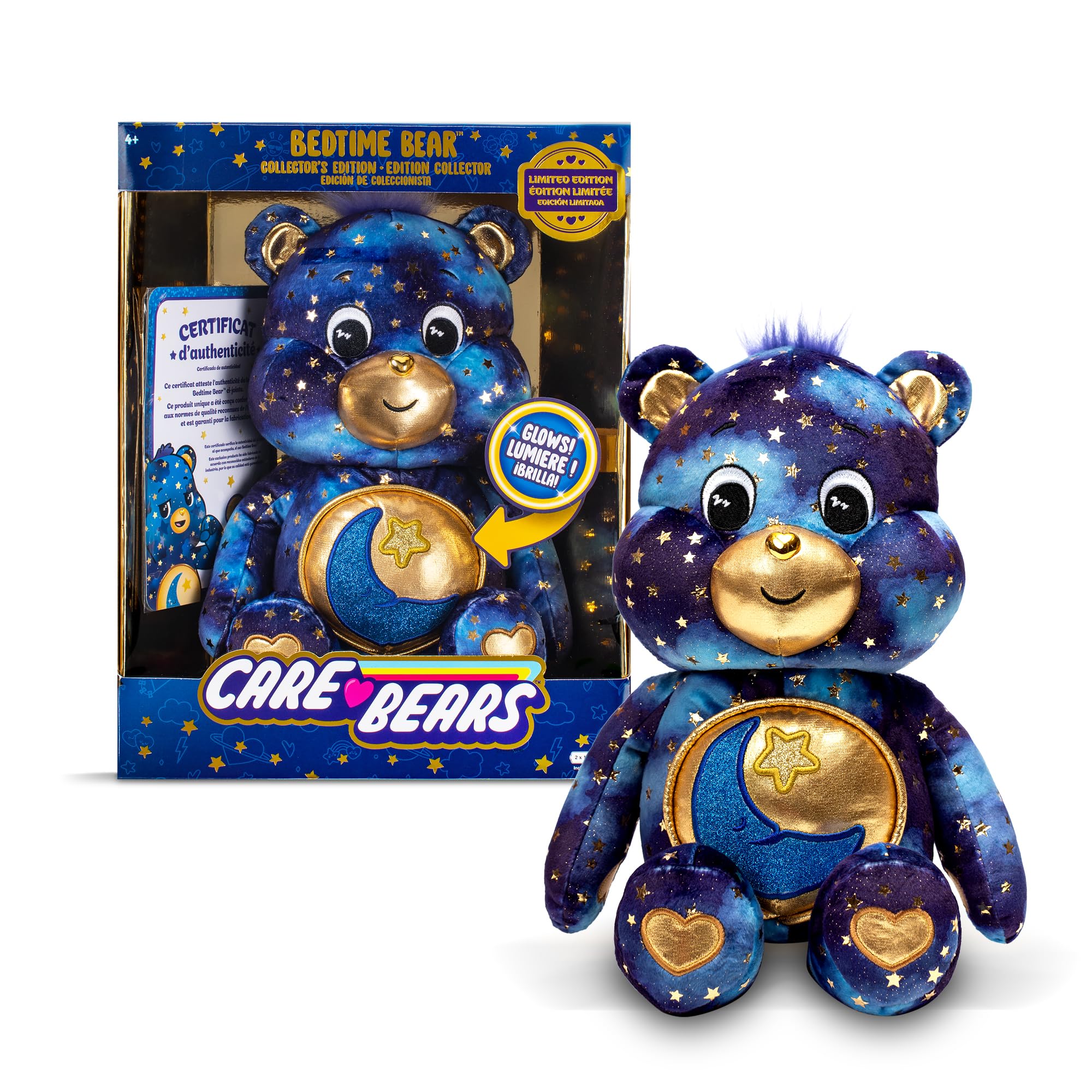 Care Bears Bedtime Bear Collector Edition - Light-Up Belly Plush Toy for Kids 4+ 1