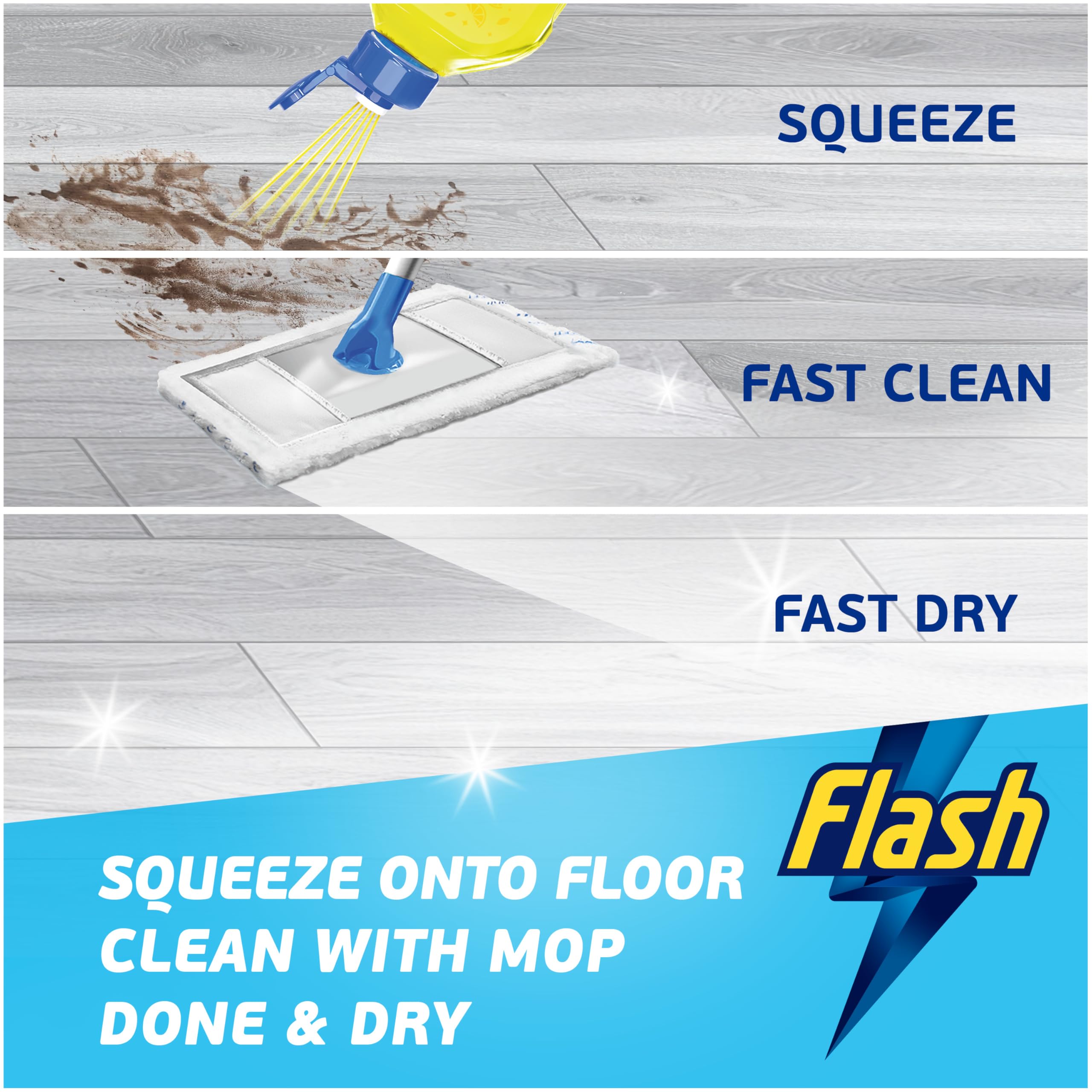 FLASH Direct To Floor Cleaner Berry & Cherry Blossom Liquid | 1.6L | Streak-Free 4