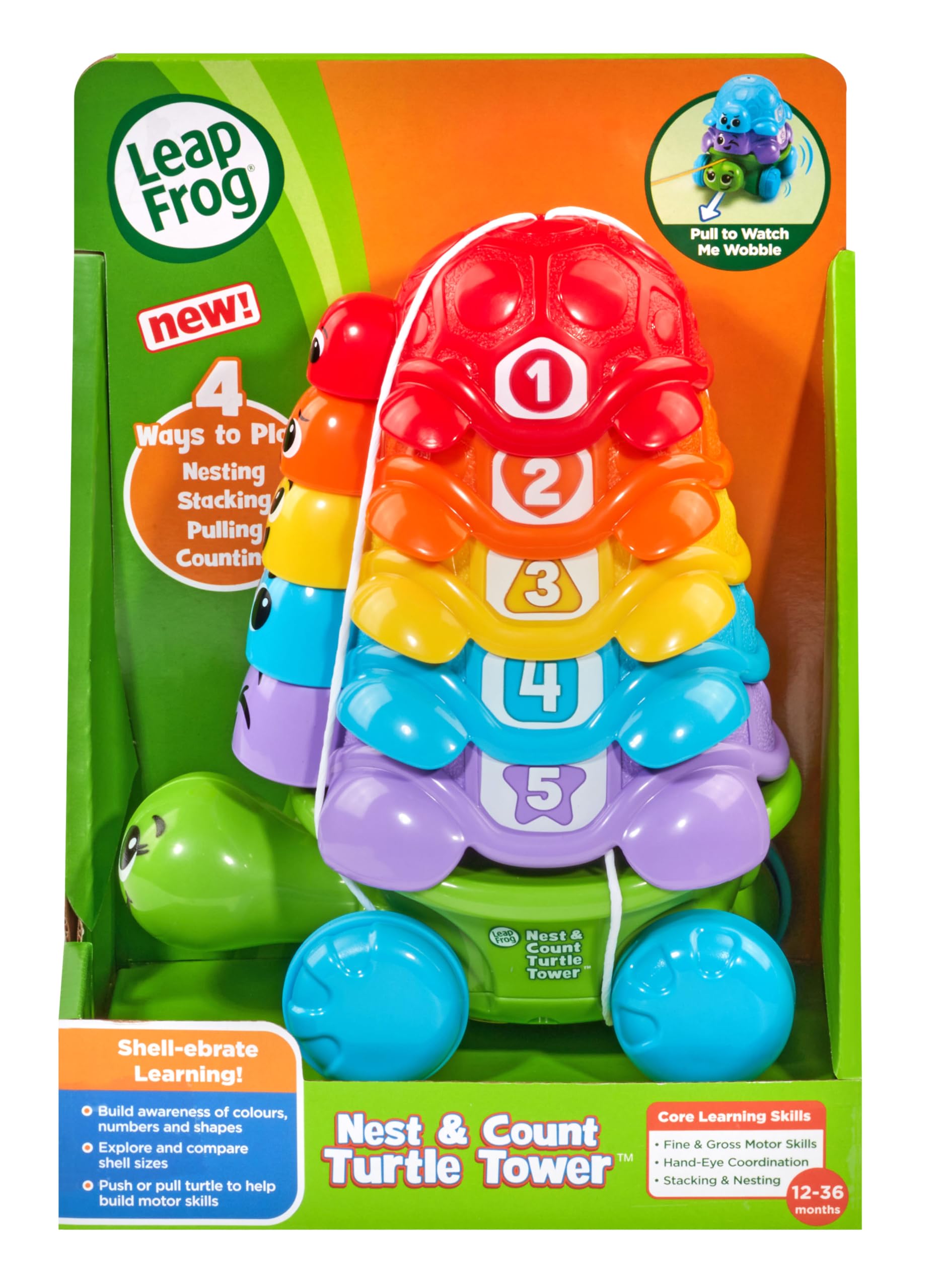 LeapFrog Nest & Count Turtle Tower - Stacking & Pull-Along Educational Toy for Toddlers 12M+ 3