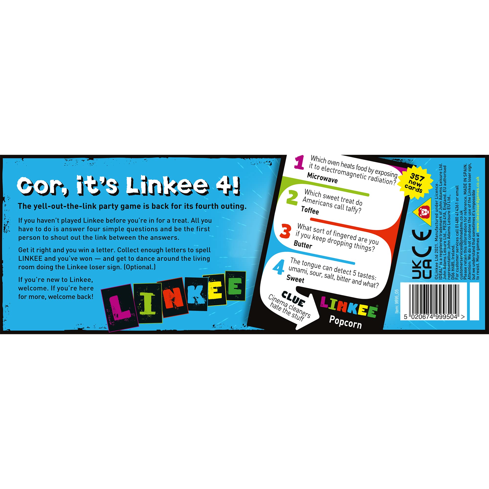 Ideal Linkee 4 Card Game - Shouty-Outy Family Trivia Party Game for 2-30 Players 5