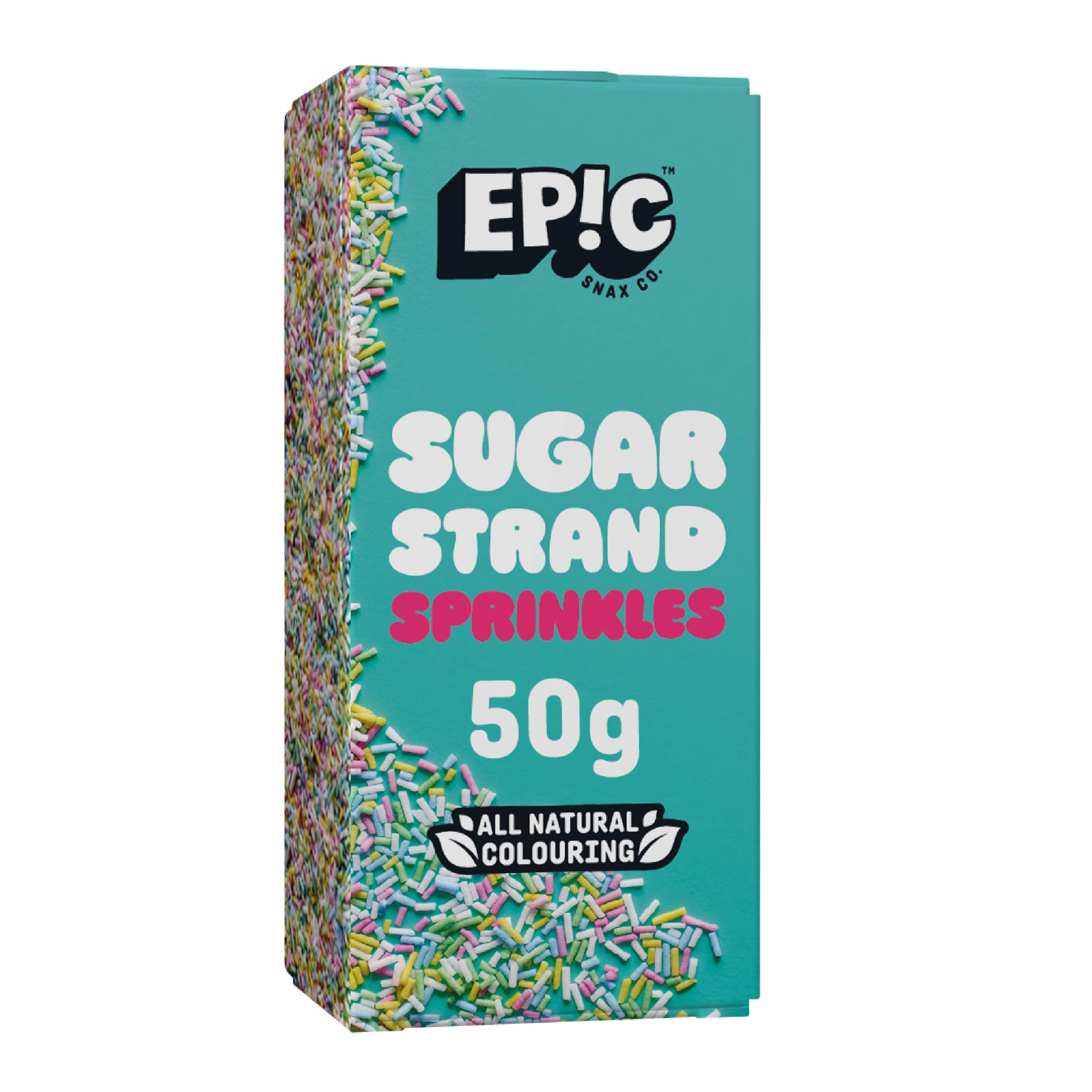 EPIC SNAX CO Sugar Strands Sprinkle Toppers - Classic Rainbow | 50g Box