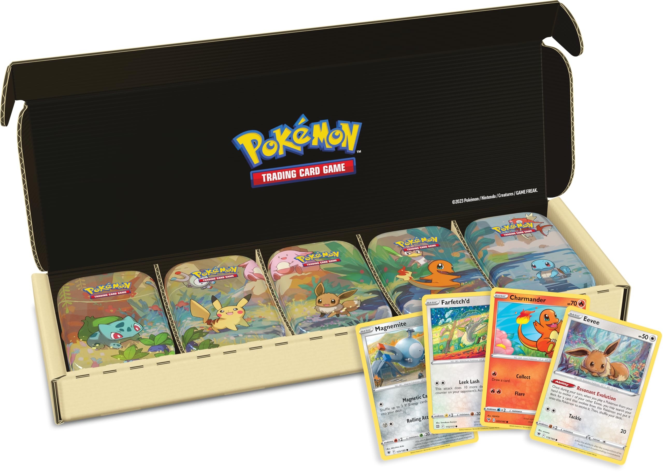 Pokémon TCG: Kanto Friends Mini Tin 5-Pack Bundle 1
