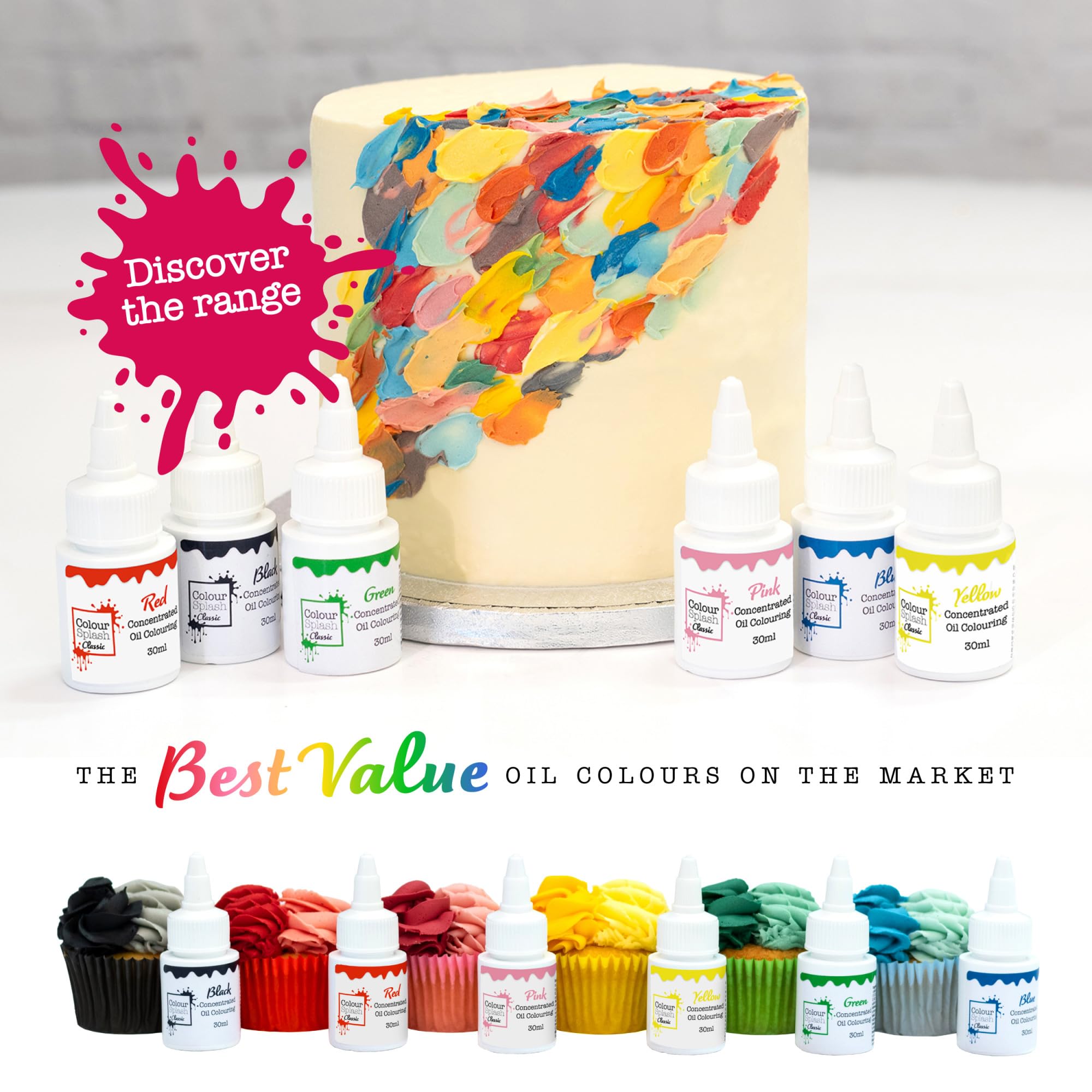 Colour Splash - Oil Based Food Colour Black | Vibrant Edible Colouring for Baking | 30ml 8