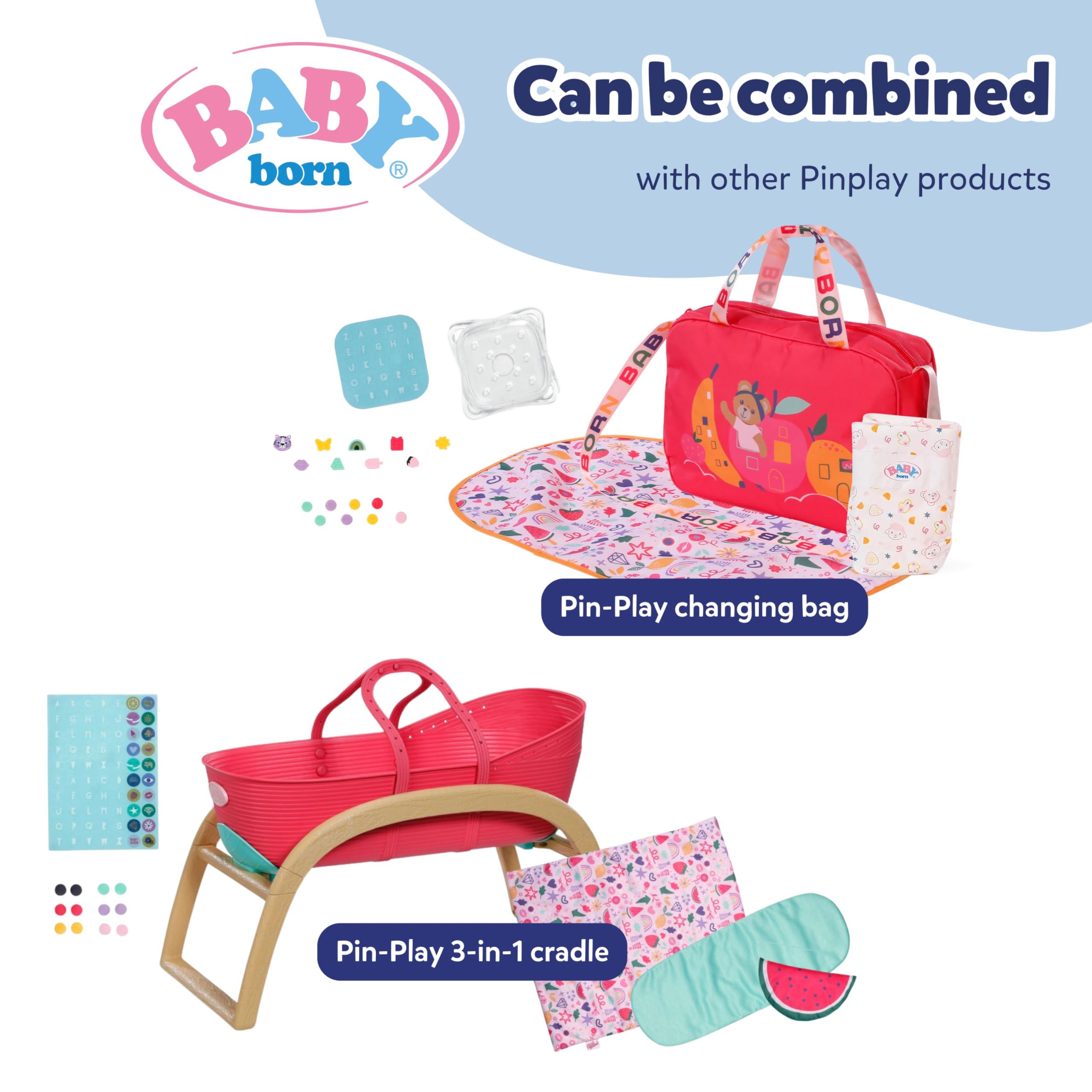 BABY born Baby Carrier Pin-Play - Adjustable Harness, Customizable Design | Pink 7