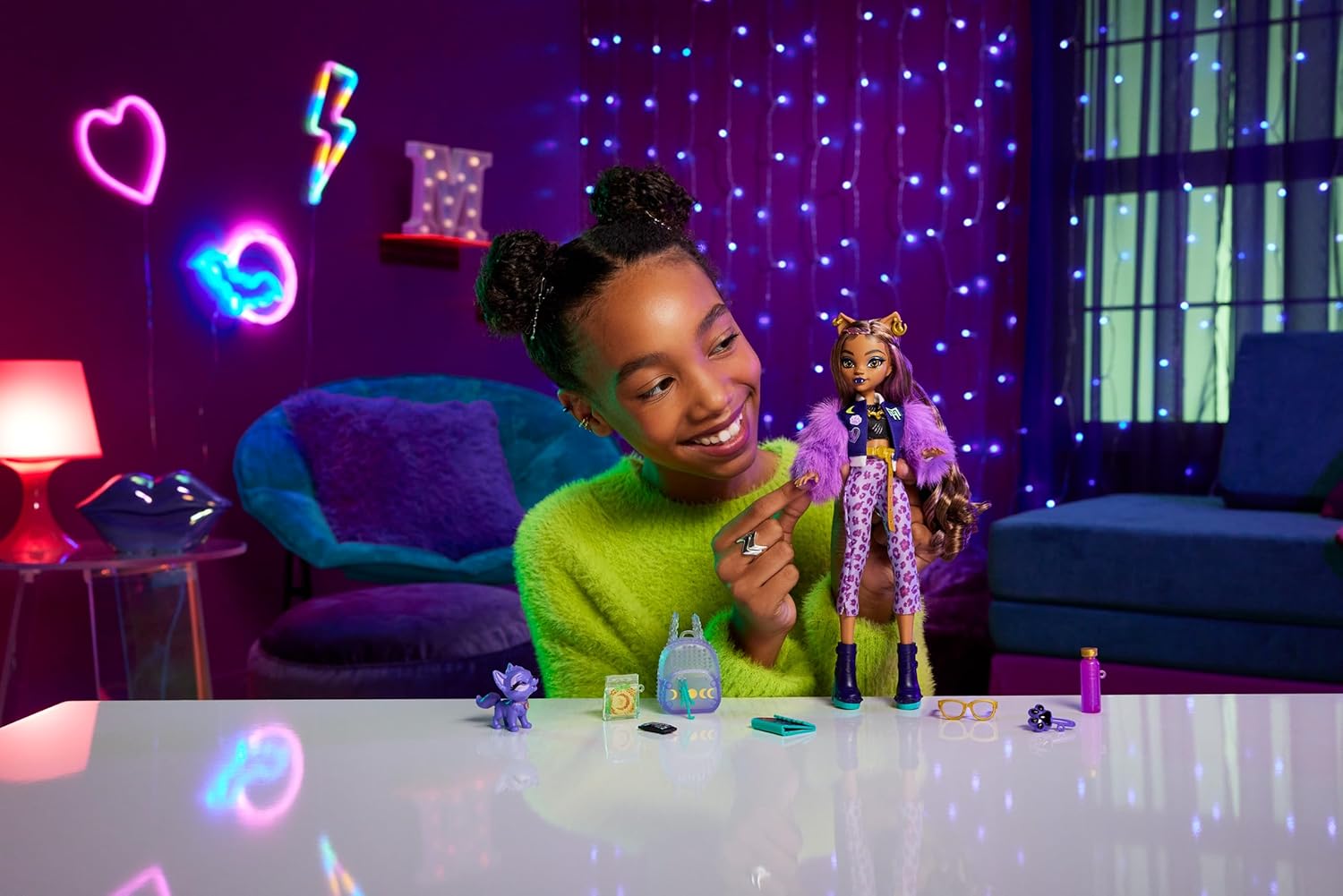 Monster High Clawdeen Wolf Doll with Pet Crescent & Accessories - Ages 4+ 4