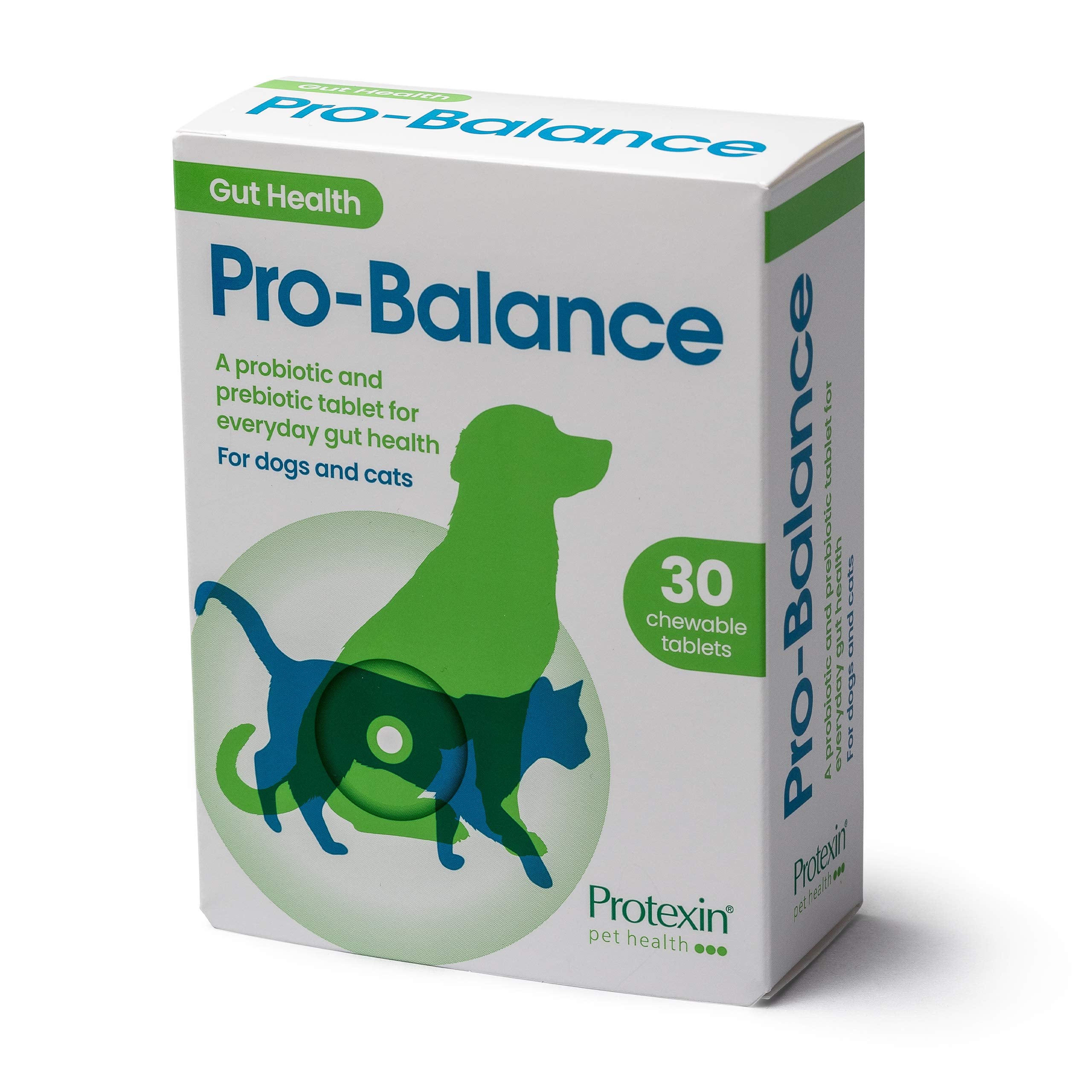 Protexin Pro-Balance Probiotic for Dogs and Cats - Daily Chewable Tablets for Digestive Health | 30 Count