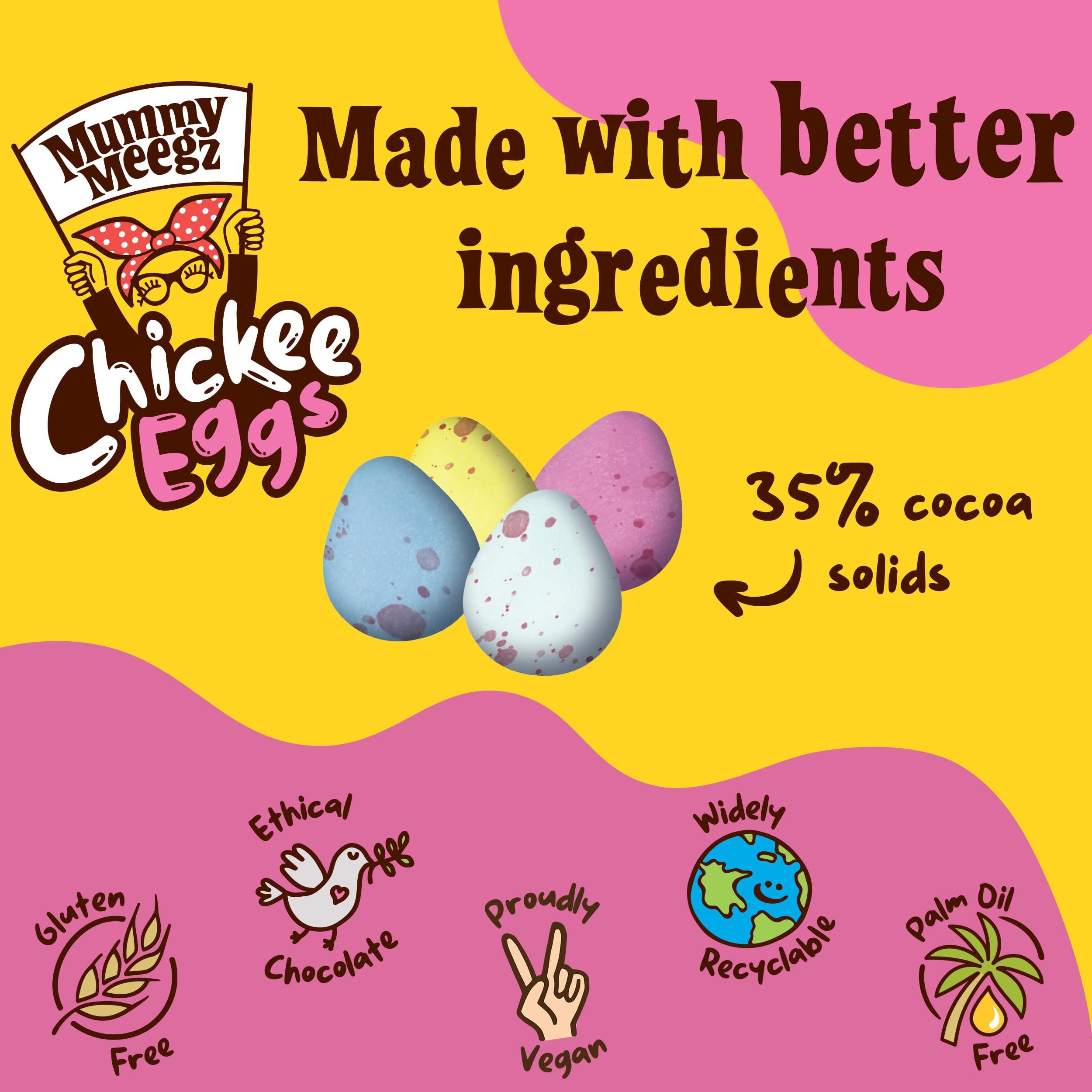 Mummy Meegz Chickee Eggs - Vegan Chocolate Candy Case (12 x 80g Bags) 4