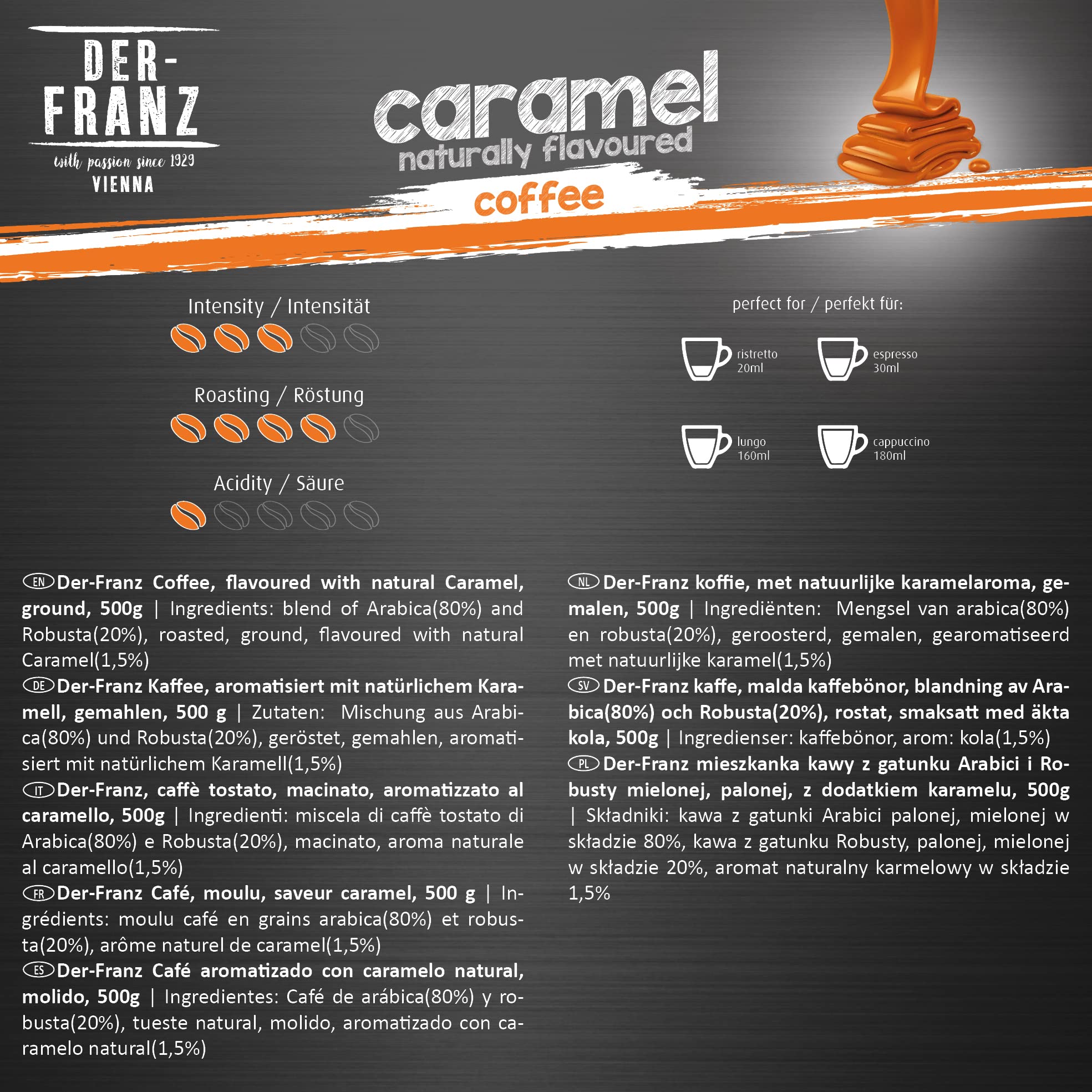 Der-Franz Coffee Flavoured with Natural Caramel, Ground, 2 x 500 g 6