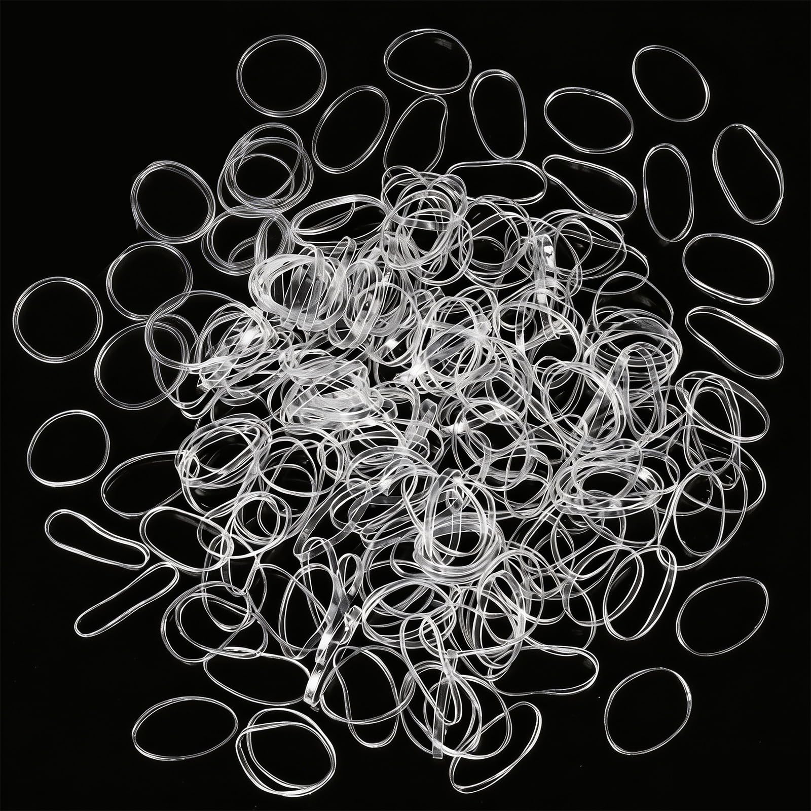 Admygo 500 Pcs Clear Thin Hair Elastics - Slim 0.2cm, Super Stretch for Girls & Women