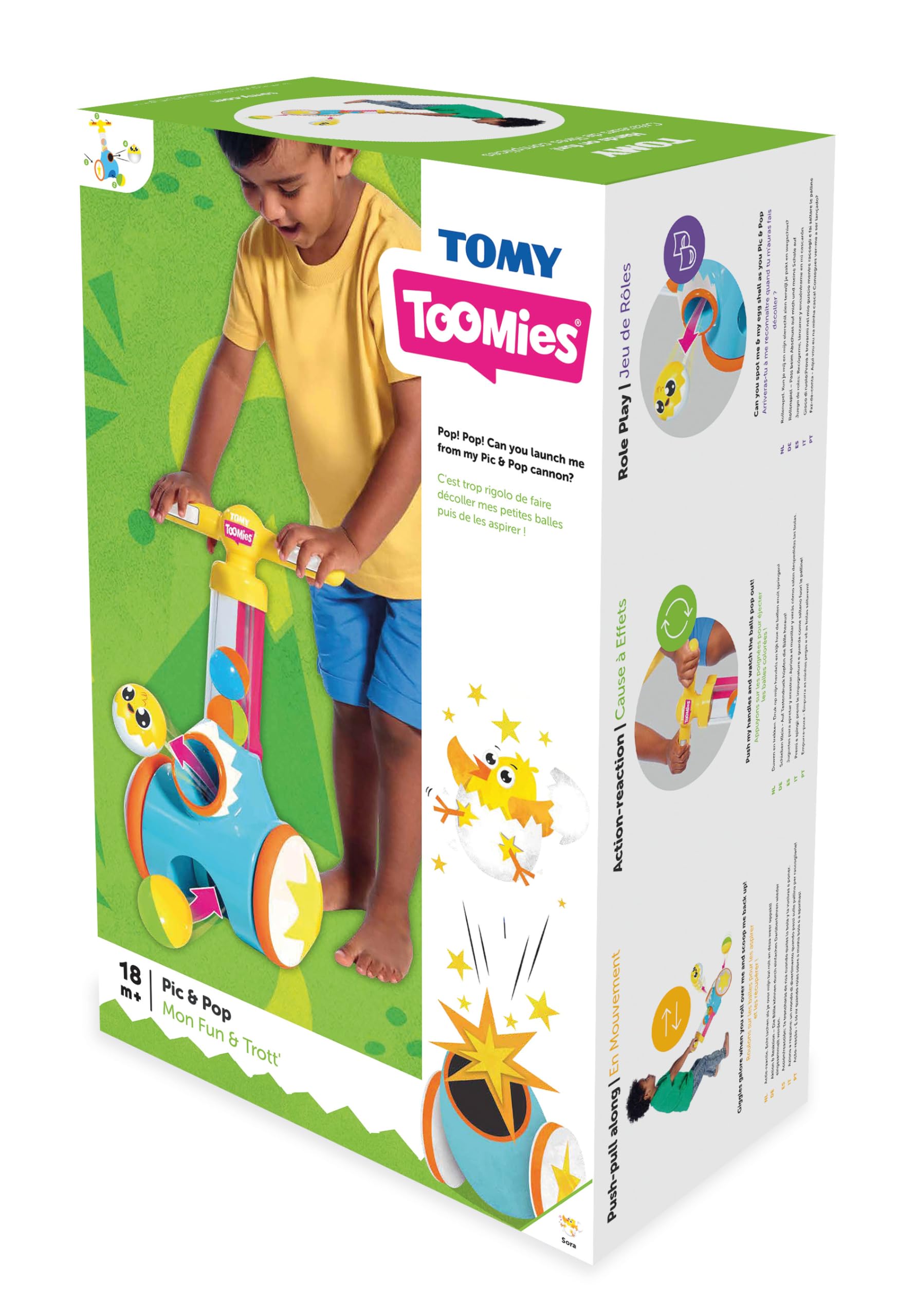 Toomies Pic and Pop Push Along Toy - Ball Popper with Collector | Ages 18 Months+