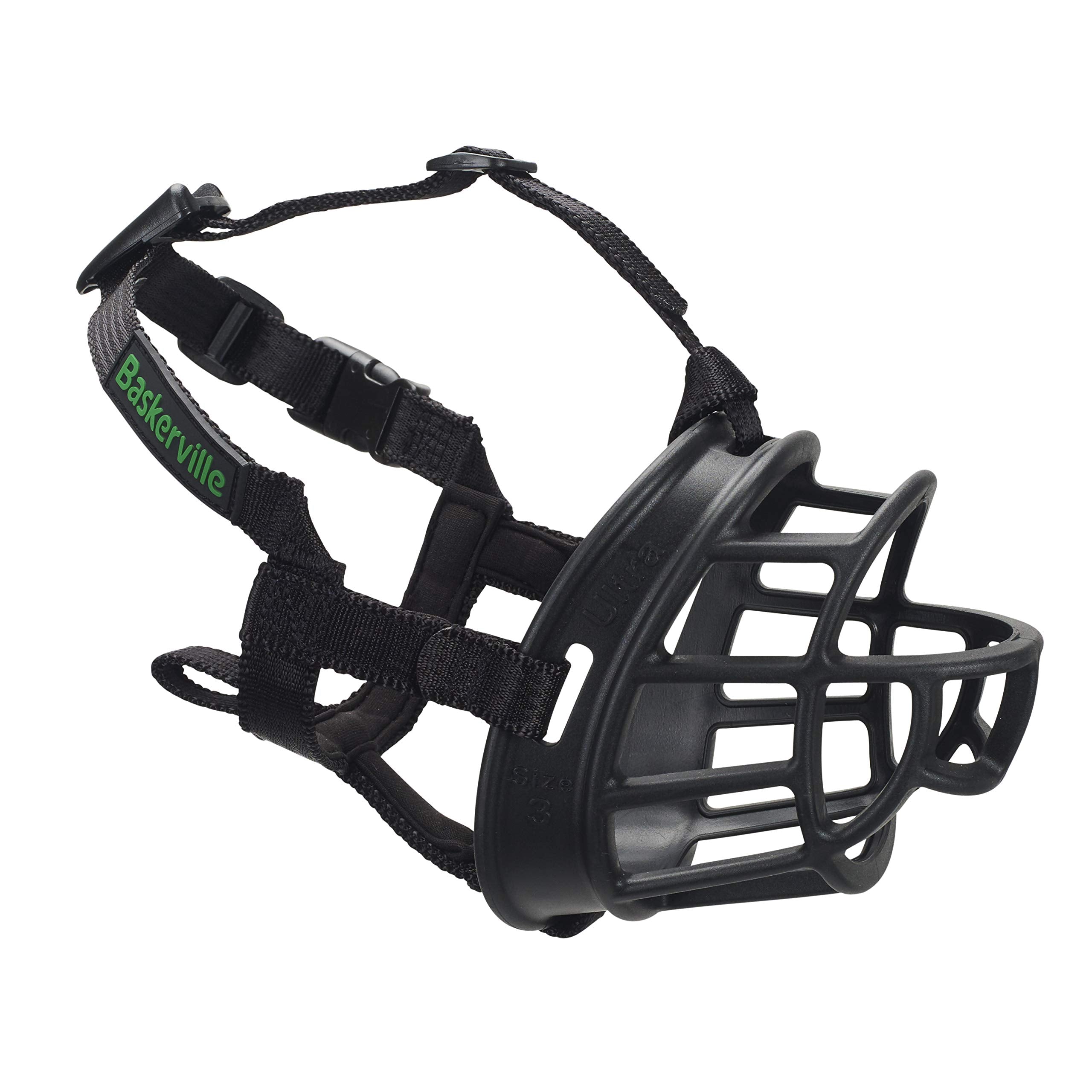 Baskerville ULTRA Muzzle - Patented Humane Design, Breathable, Size 3, Black 1