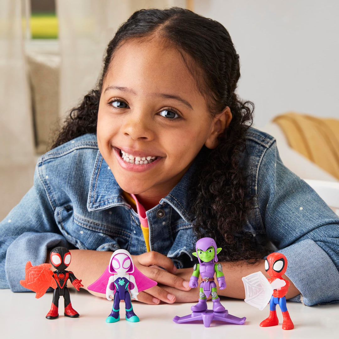 Spidey and His Amazing Friends Web-Slinging Adventure Set - 4-Pack Poseable Marvel Action Figures