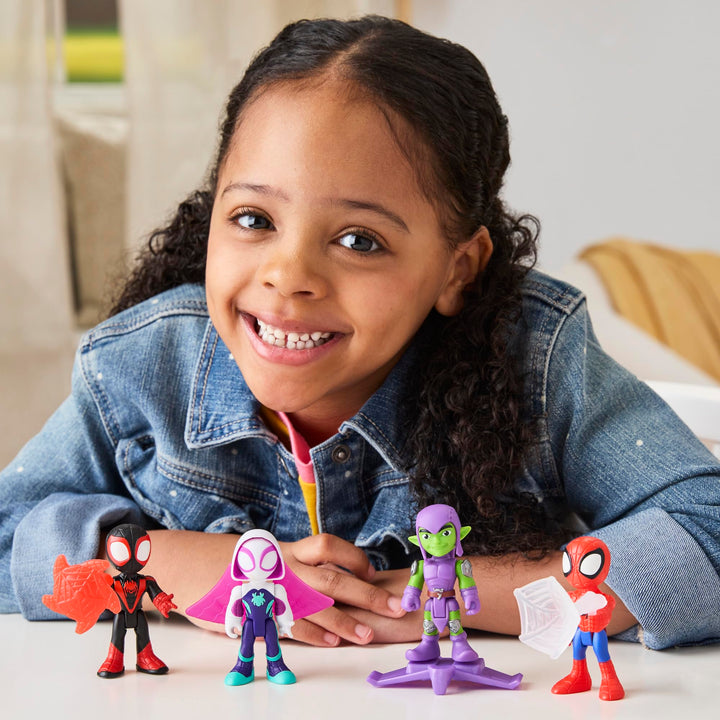 Spidey and His Amazing Friends Web-Slinging Adventure Set - 4-Pack Poseable Marvel Action Figures