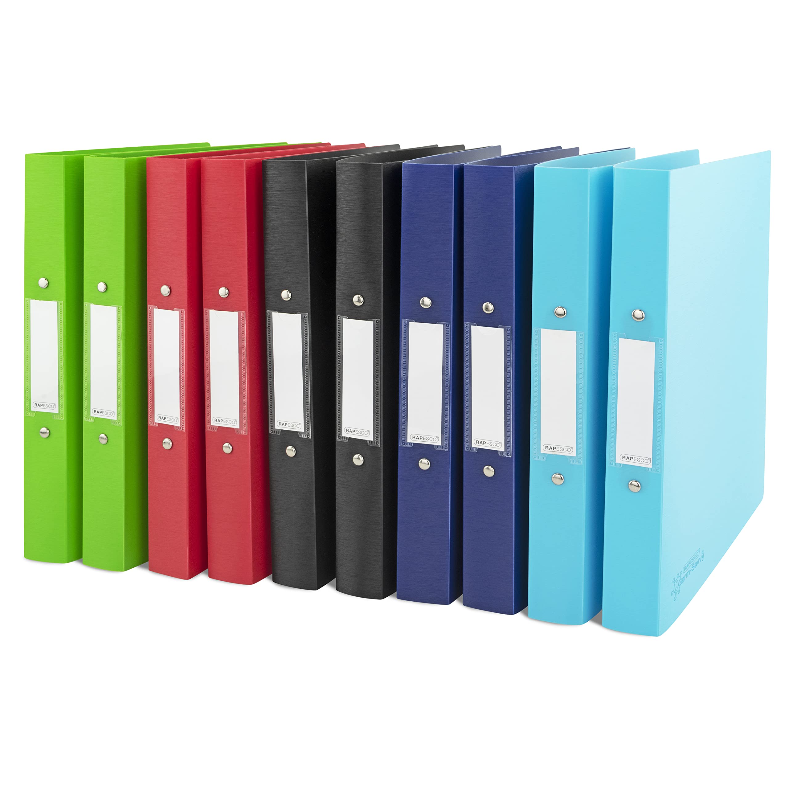 Rapesco 1720 O-Ring Binder - Pack of 10, A4, 35mm Spine, 25mm Capacity, Assorted Colours 1