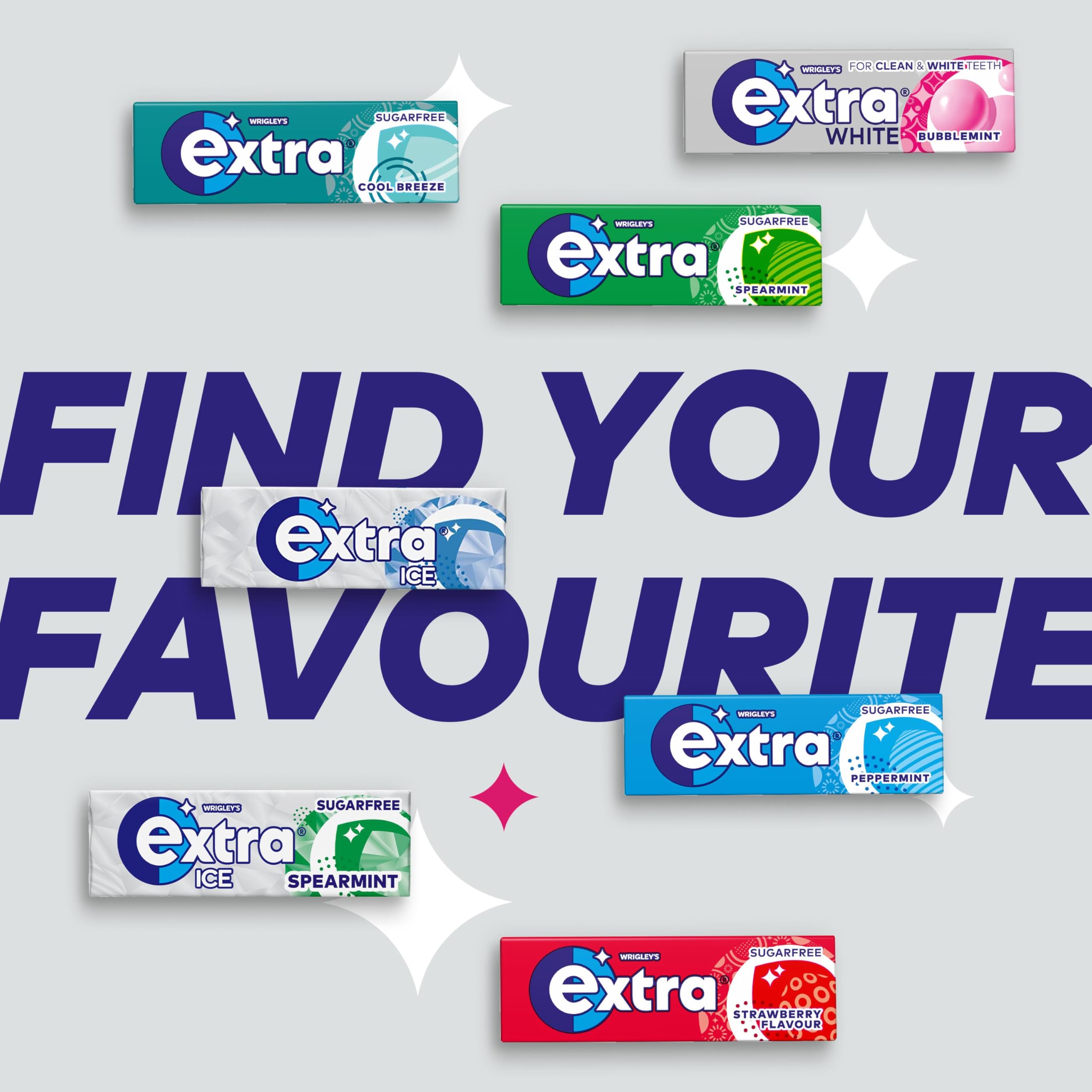 Extra White Chewing Gum - Sugar Free Bubblemint Flavor for Stain Removal | 30 Packs of 10 Pieces 9