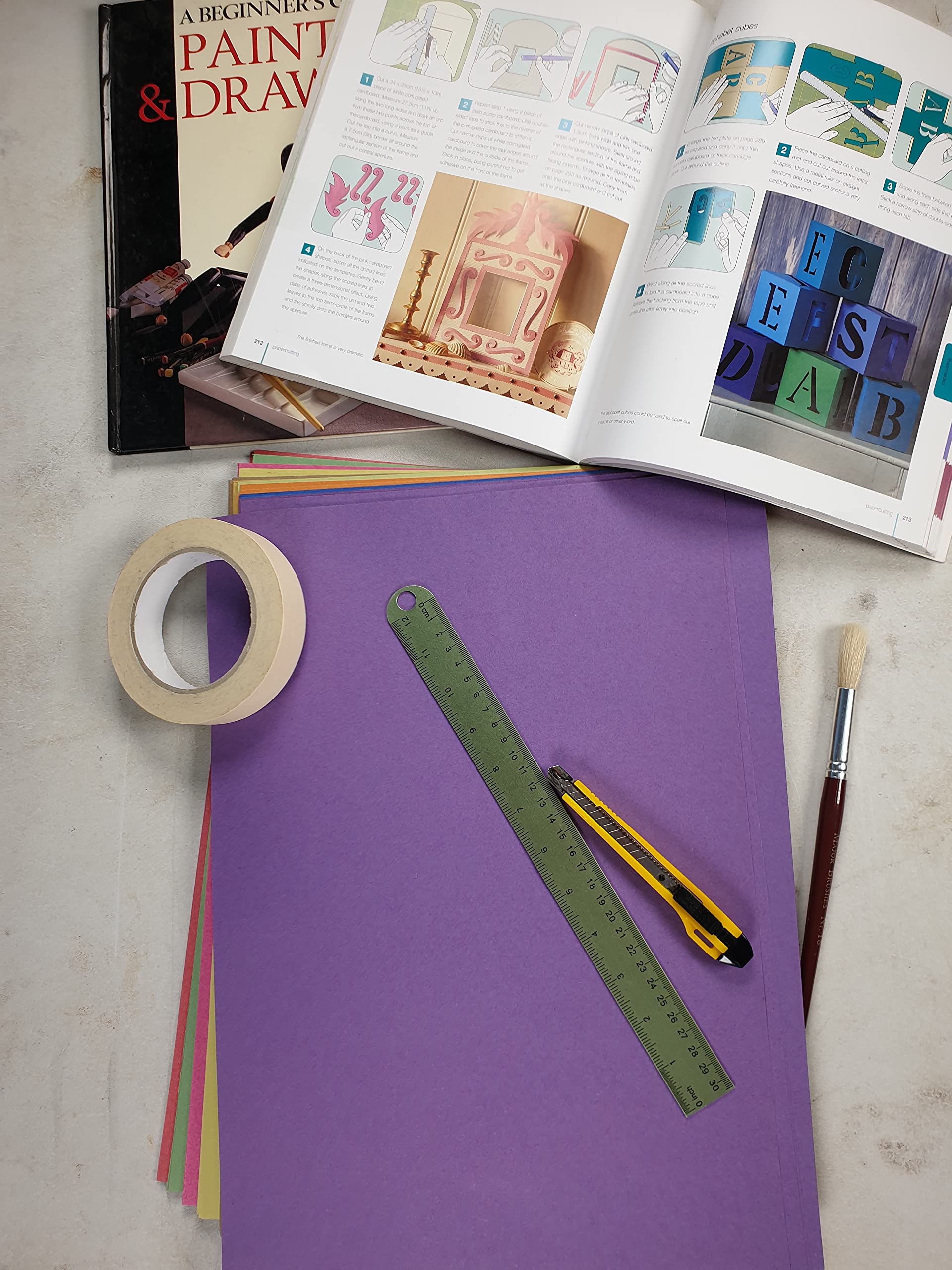 Be Creative A4 Recycled Sugar Paper - 250 Sheets in 10 Bright Assorted Colours | 100gsm 5