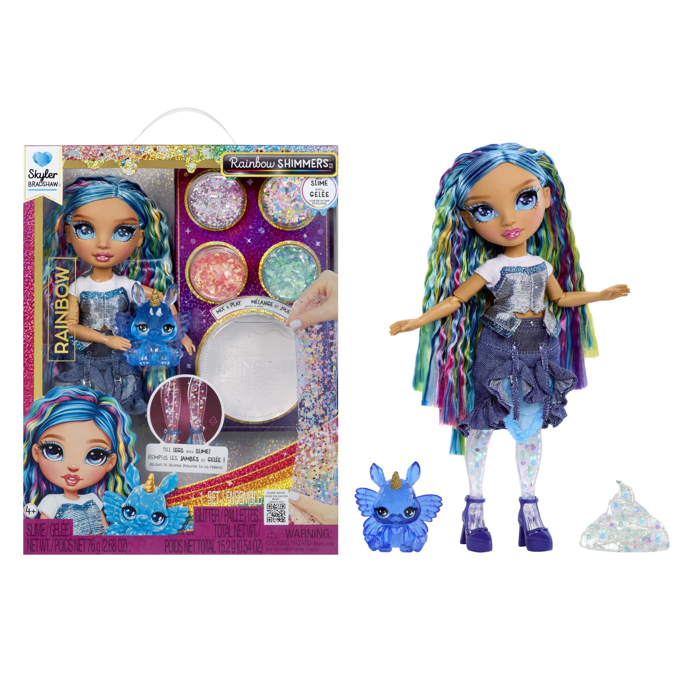 Rainbow High Rainbow Shimmers with Slime - Skyler Blue 28cm Fashion Doll Playset