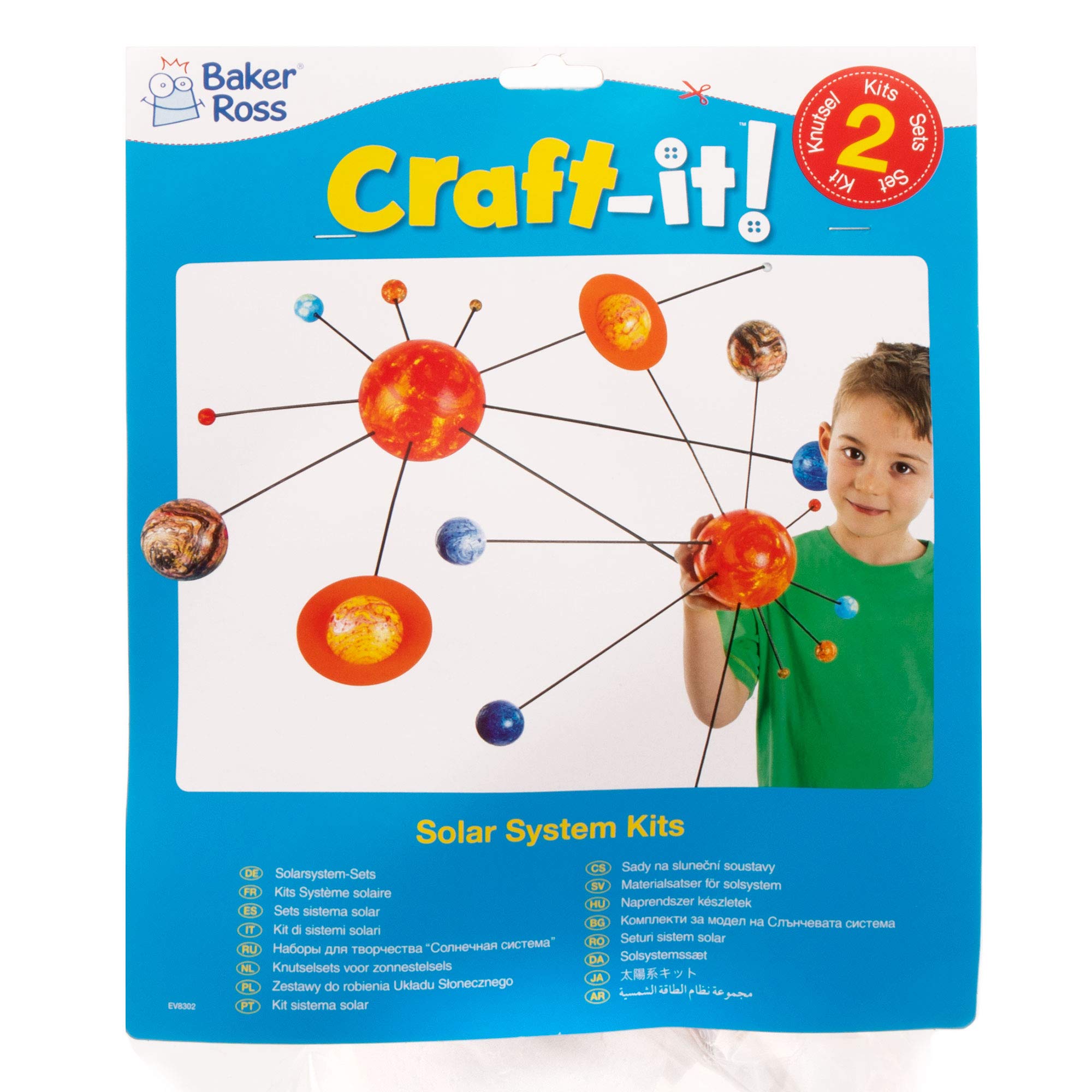 Baker Ross EV8302 Make Your Own Solar System Kits - Pack of 2 | Ages 6+ 7