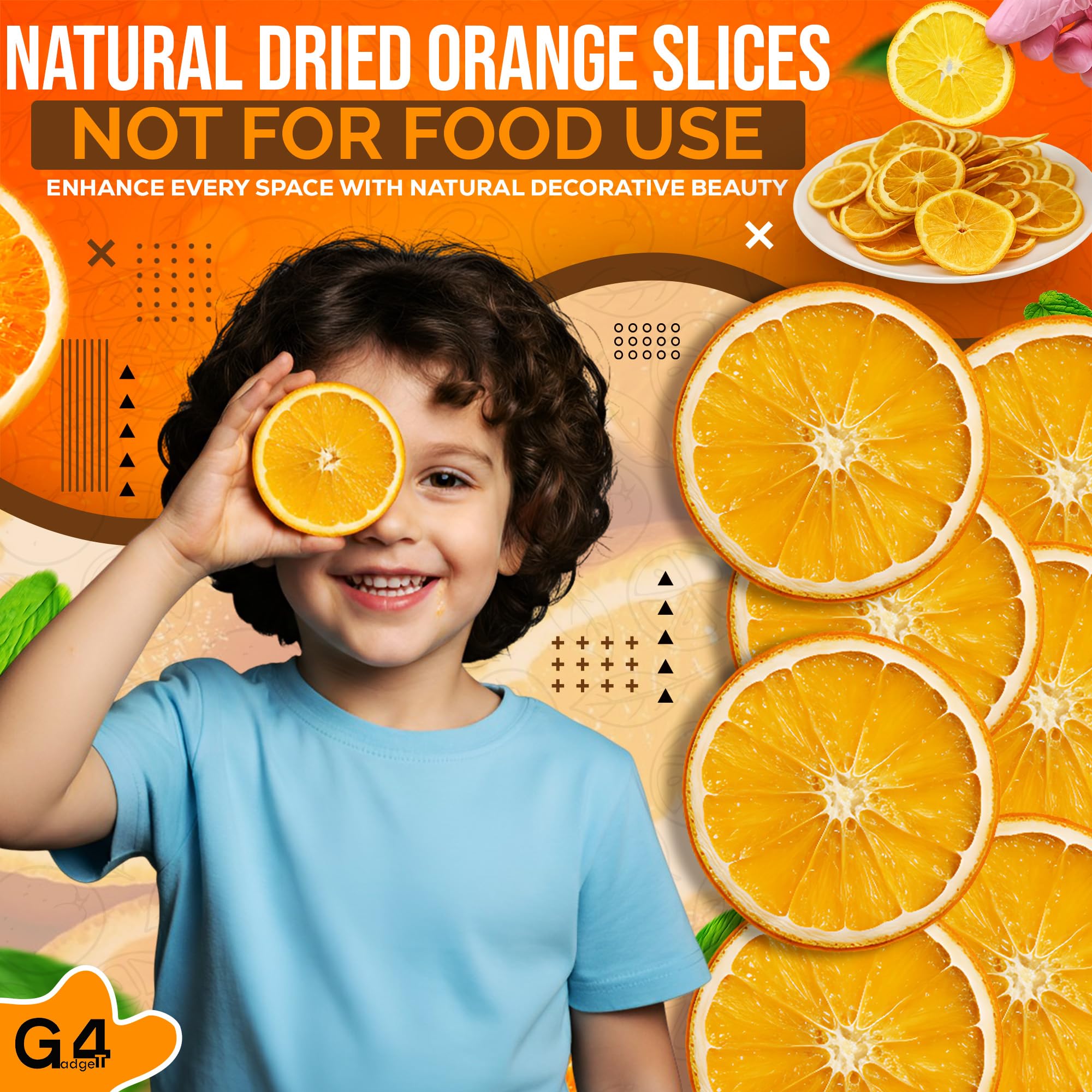 G4GADGET Dried Orange Slices - Approx. 15 Slices | 4-5cm Diameter | For Decoration Only 8
