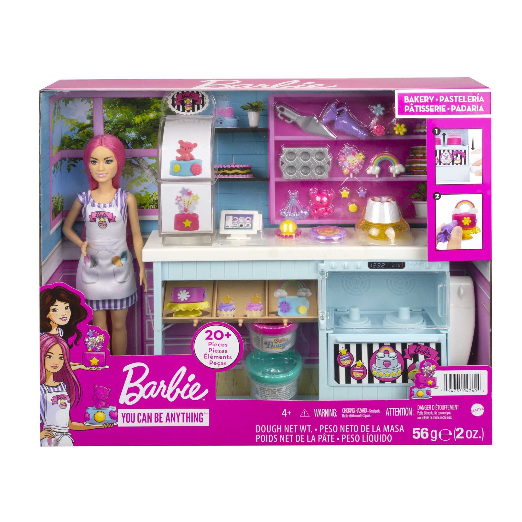 Barbie Bakery Playset with Petite Doll, Pink Hair, Bakery Station & 20+ Pieces 6
