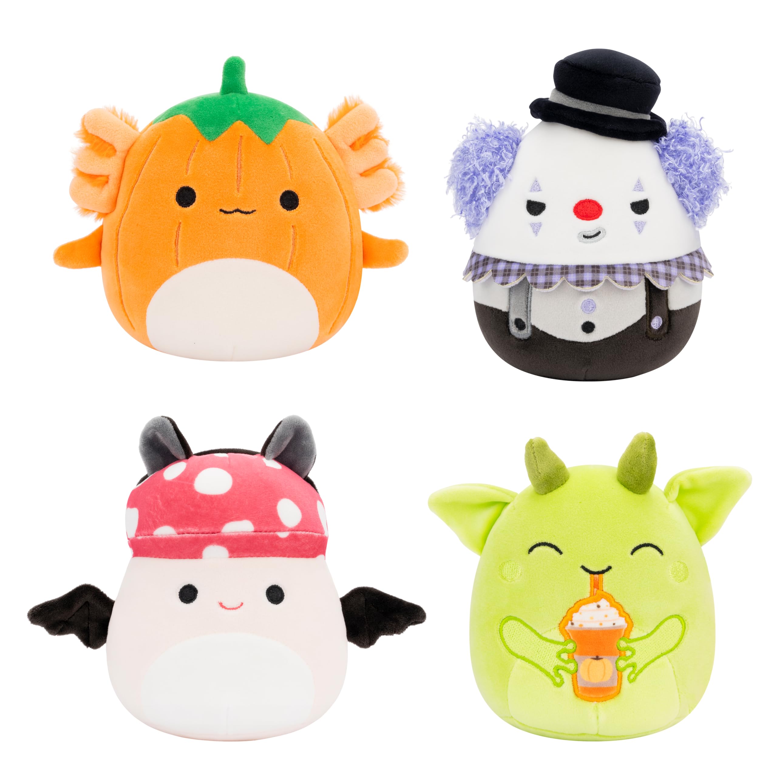 Squishmallows Halloween 4-Pack Plush – Gabin, Fitzy, Malcolm, Ms. K – 5-Inch Stuffed Animals by Jazwares 1
