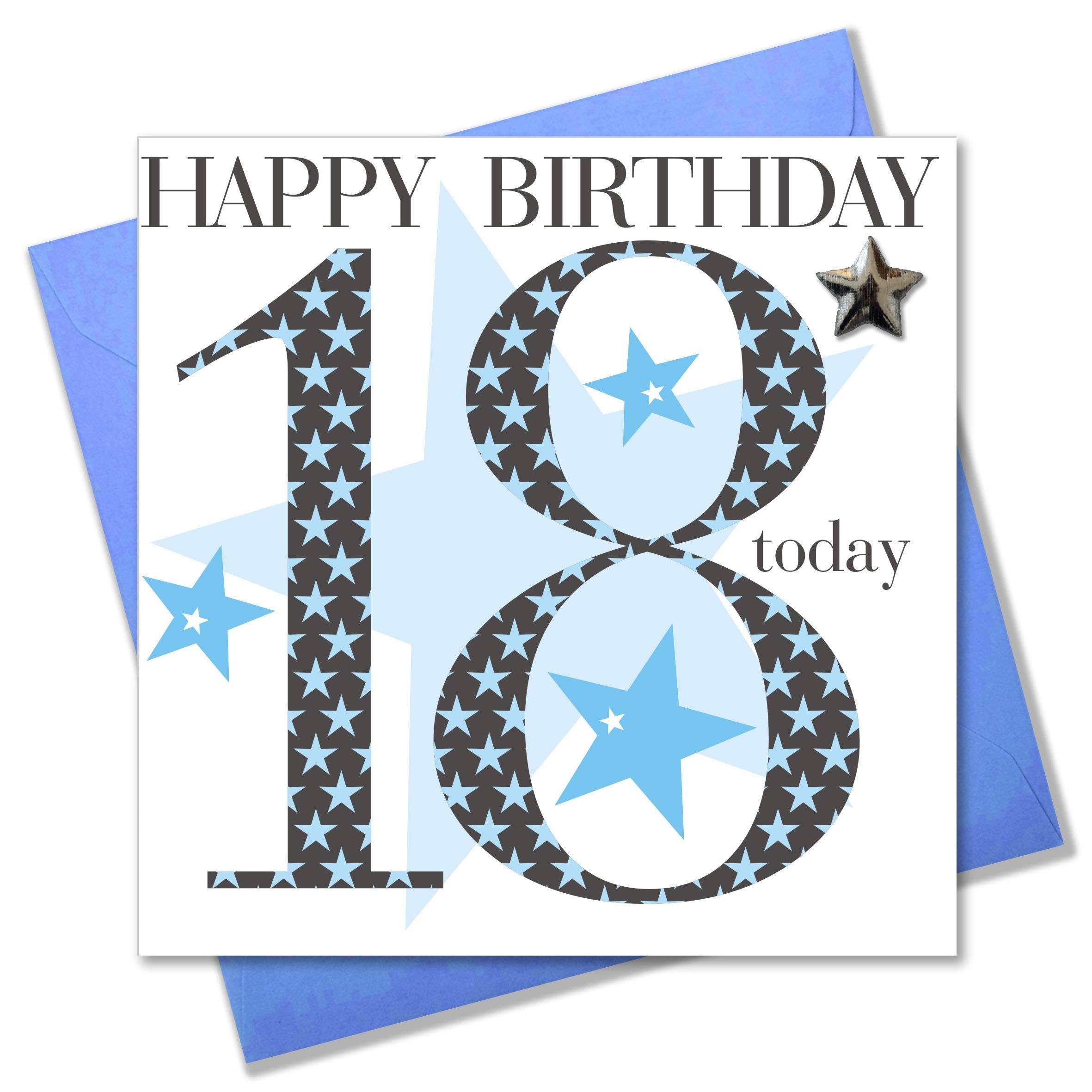 Claire Giles Greeting Cards Age 18 Boy Birthday Card | 150x150mm | Happy Birthday 18 today