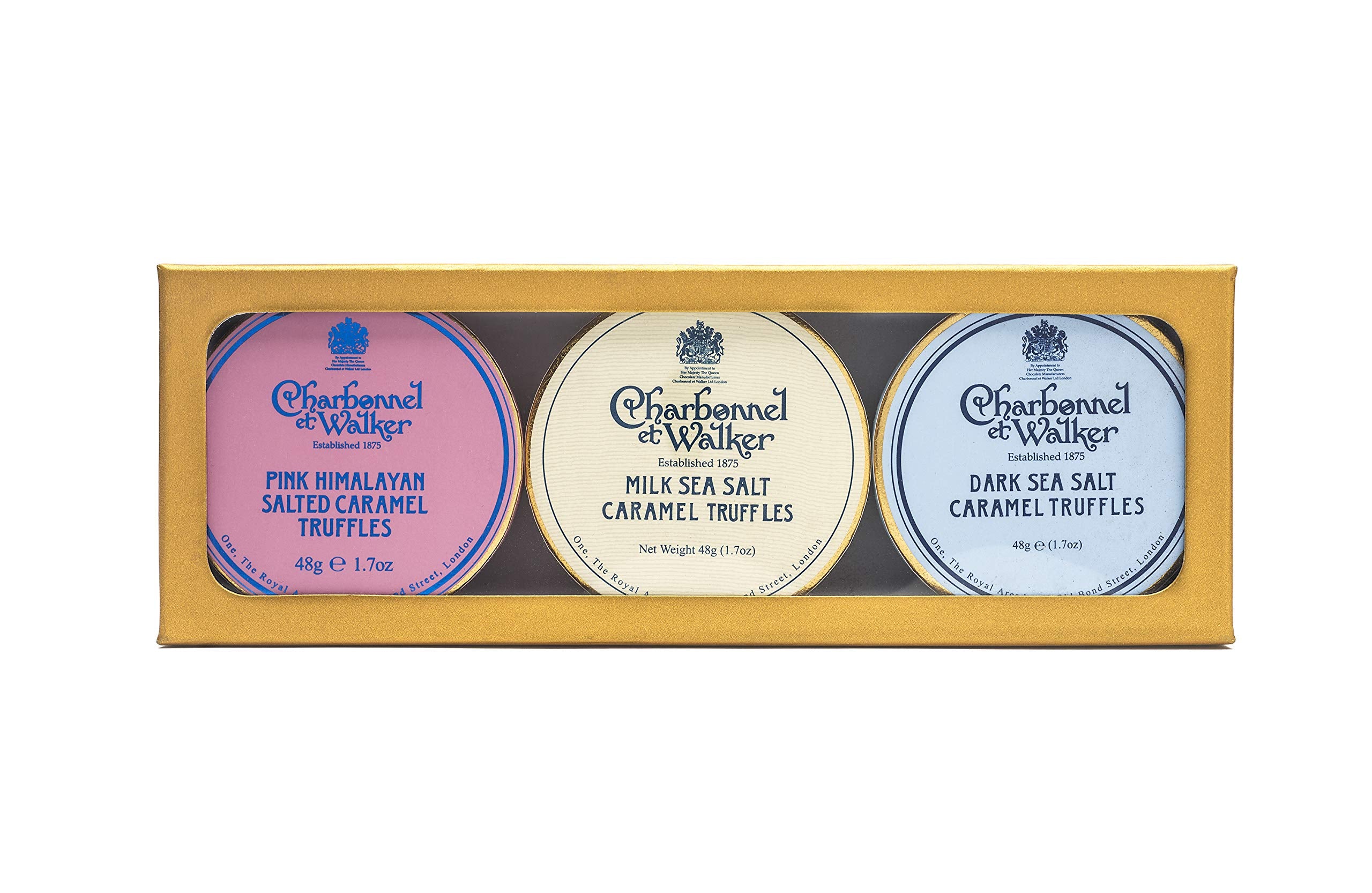 Charbonnel et Walker Dark, Milk and Pink Himalayan Salted Caramel Gift Set | 144g | Pack of 3