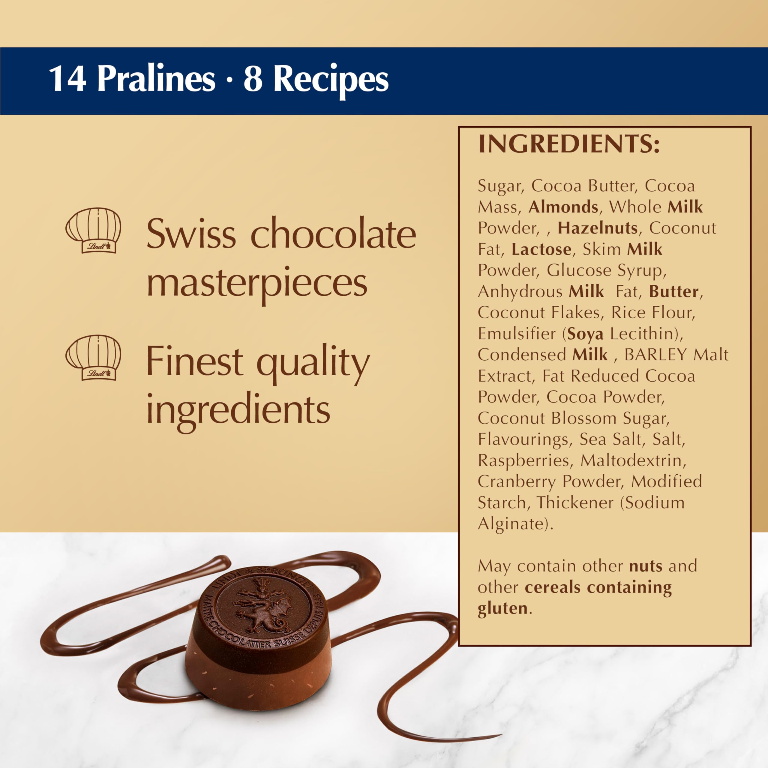 Lindt Swiss Luxury Selection - 14 Assorted Pralines | 143g Gift Box 7