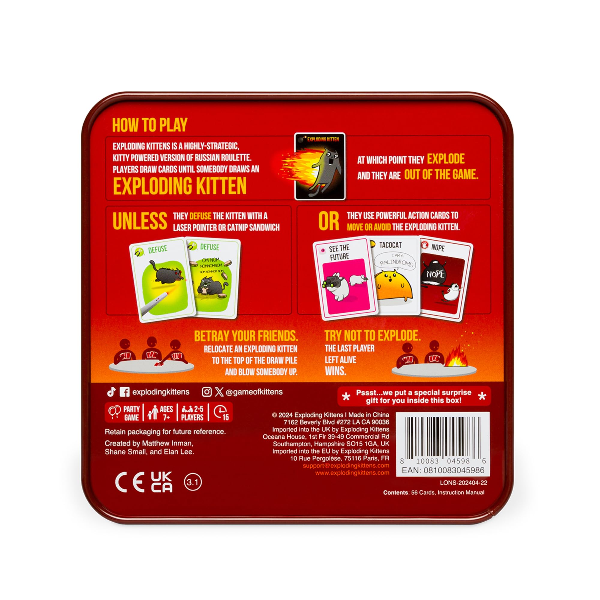 Exploding Kittens Original Edition Card Game - 2-5 Players | Ages 7+ | Collectible Tin 5