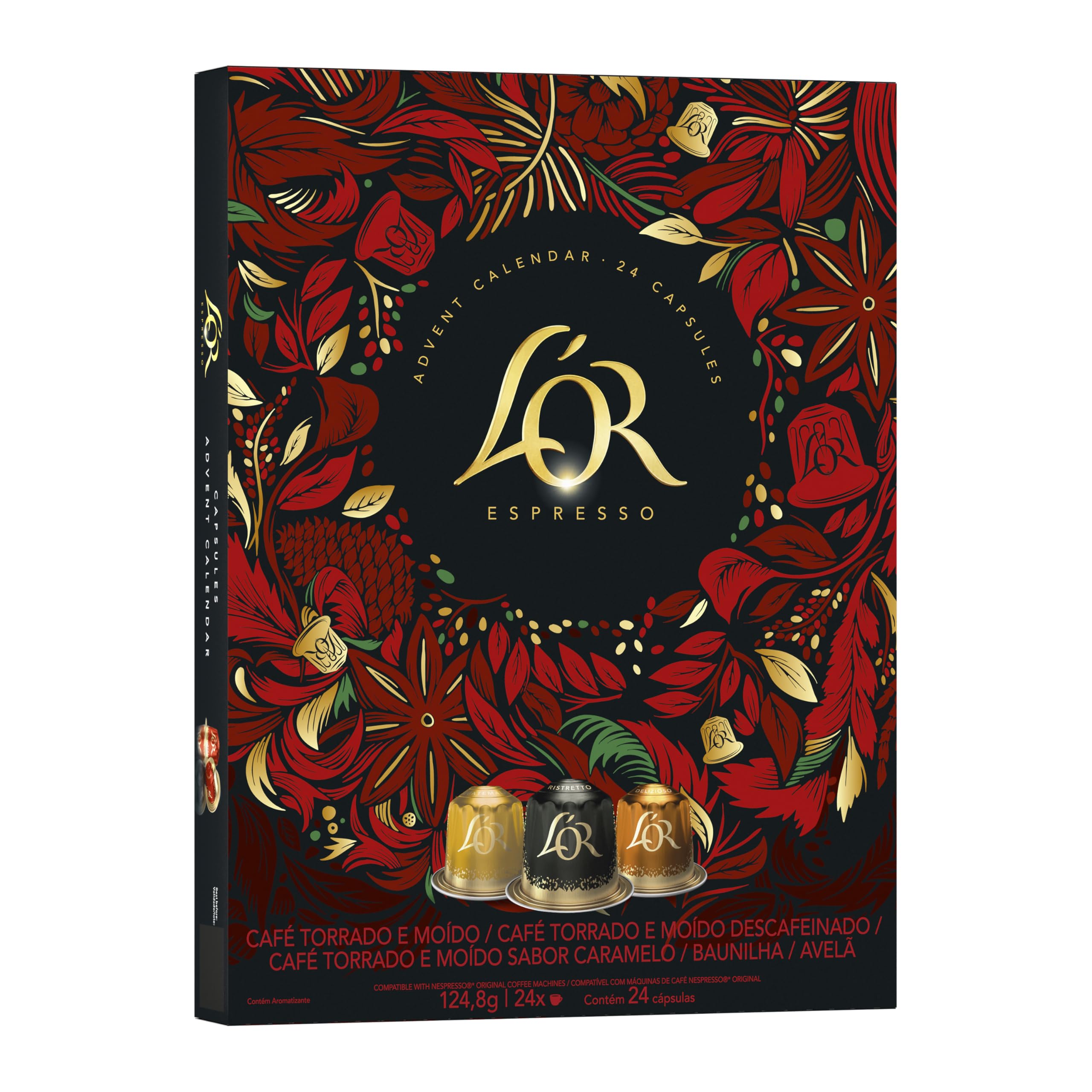 L'OR Coffee Pod Advent Calendar - 24 Capsules for Nespresso Original & L'OR BARISTA 8