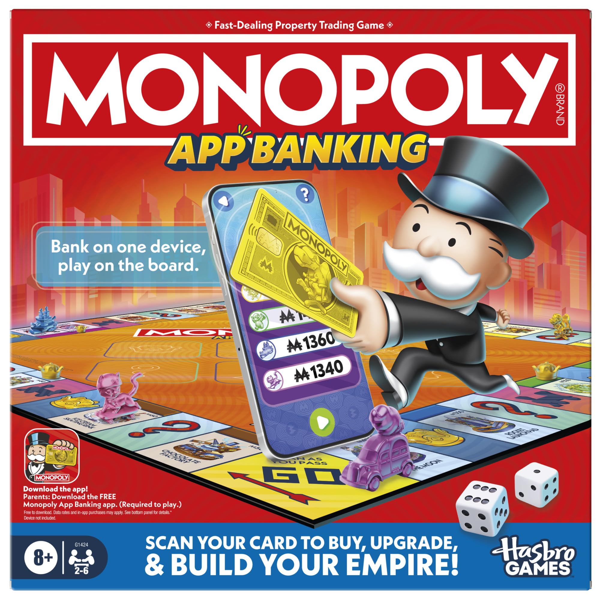 Hasbro Gaming Monopoly App Banking Board Game - English Version | Ages 8+ | 2-6 Players