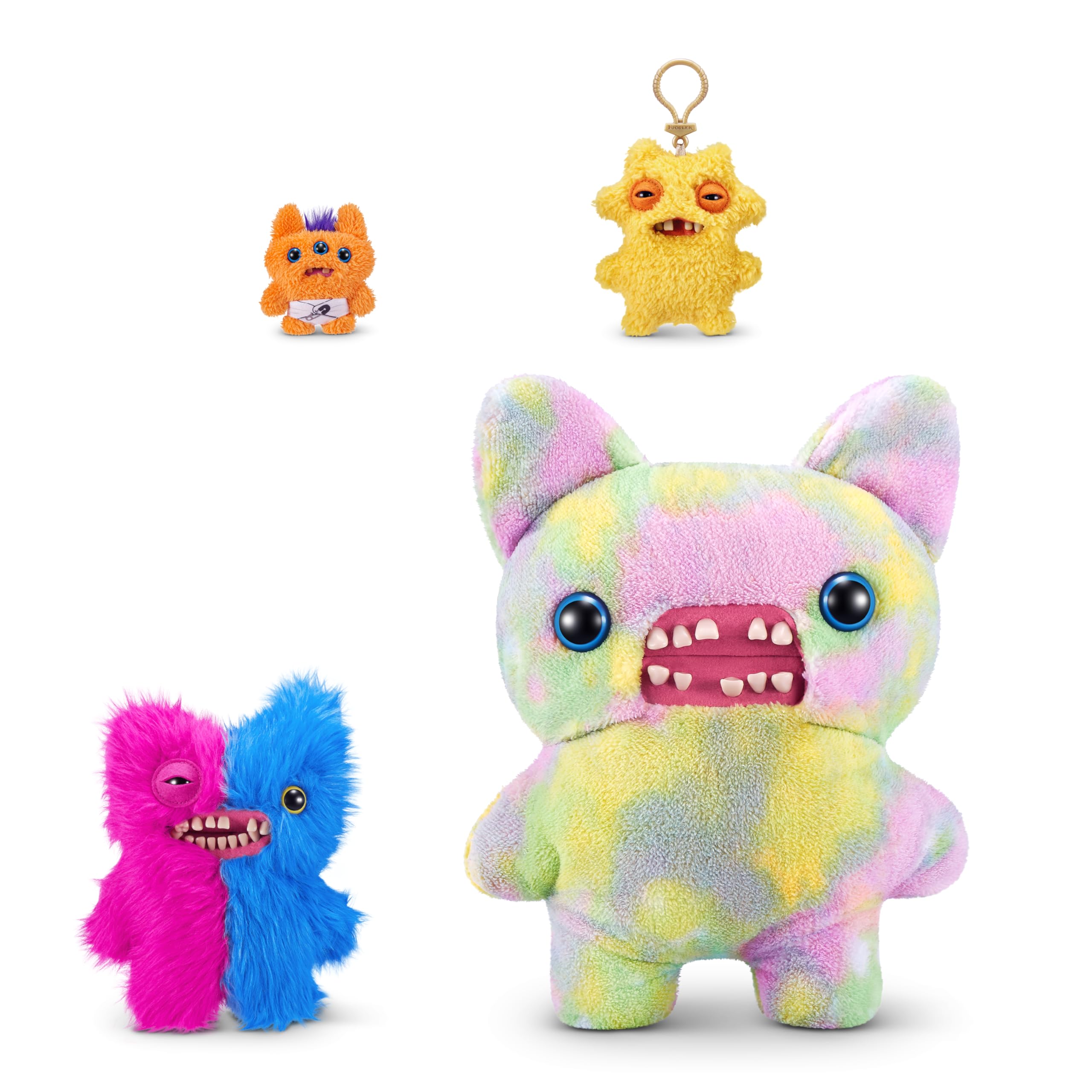 Fuggler Misfit Monsters 9-inch Series 1 - Mr Screech & Mr Buttons Pink & Blue Plush Toy Set 11
